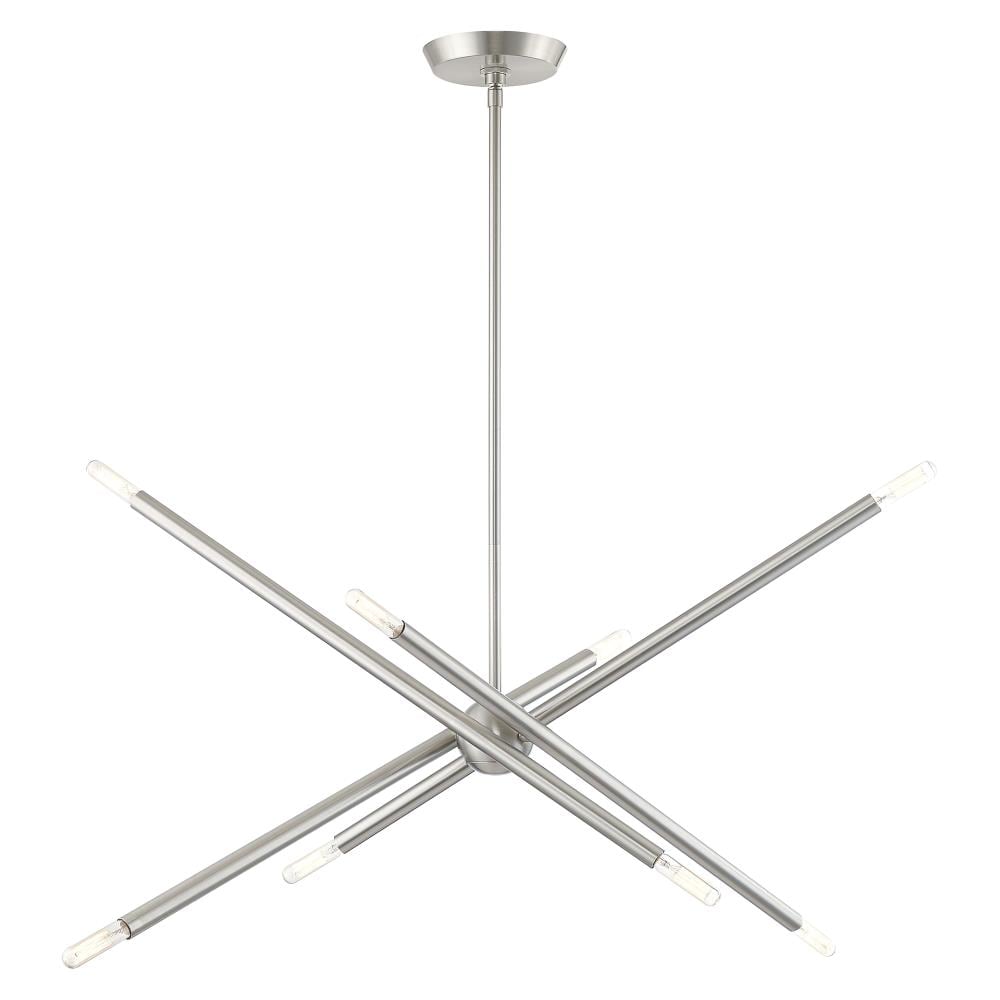 Livex Lighting 46778-91 Soho 8 -Light Brushed Nickel Mid-century For Use in Bathrooms, Bedrooms, Dining Rooms, Foyers, Kitchens, Living Rooms Chandelier