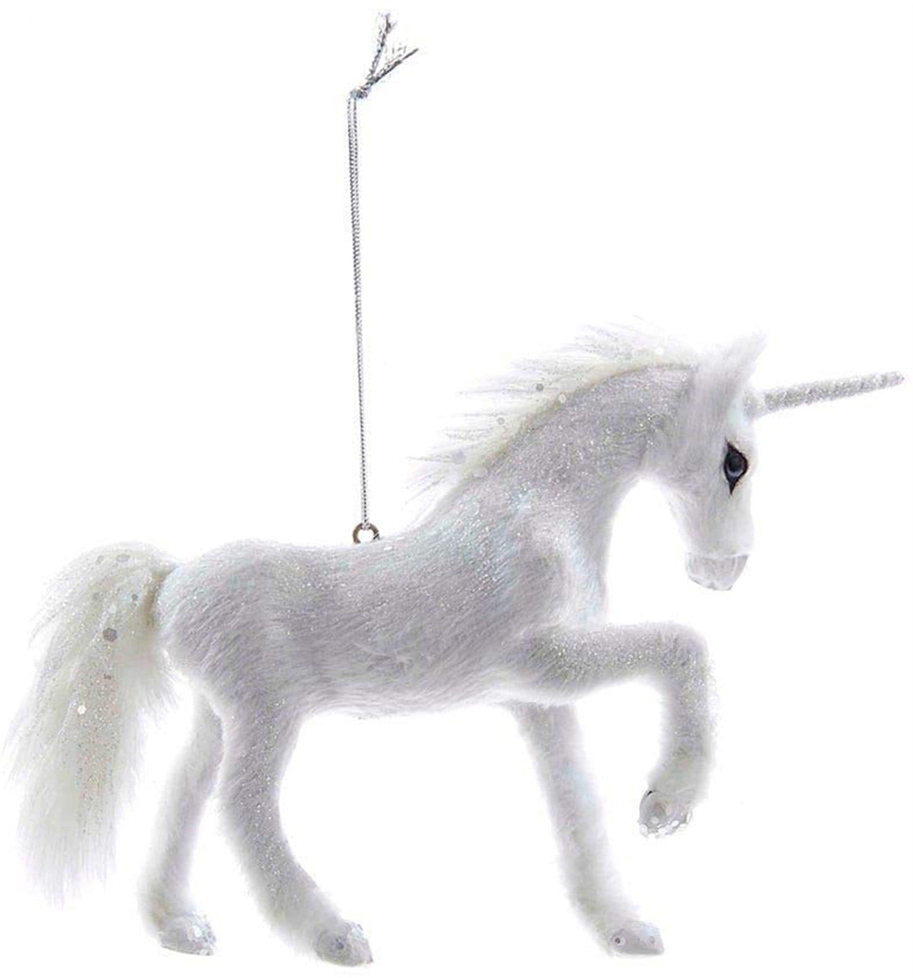 Kurt S. Adler 086131319952 Kurt Adler Plush Ornament for Christmas Tree - White Unicorn