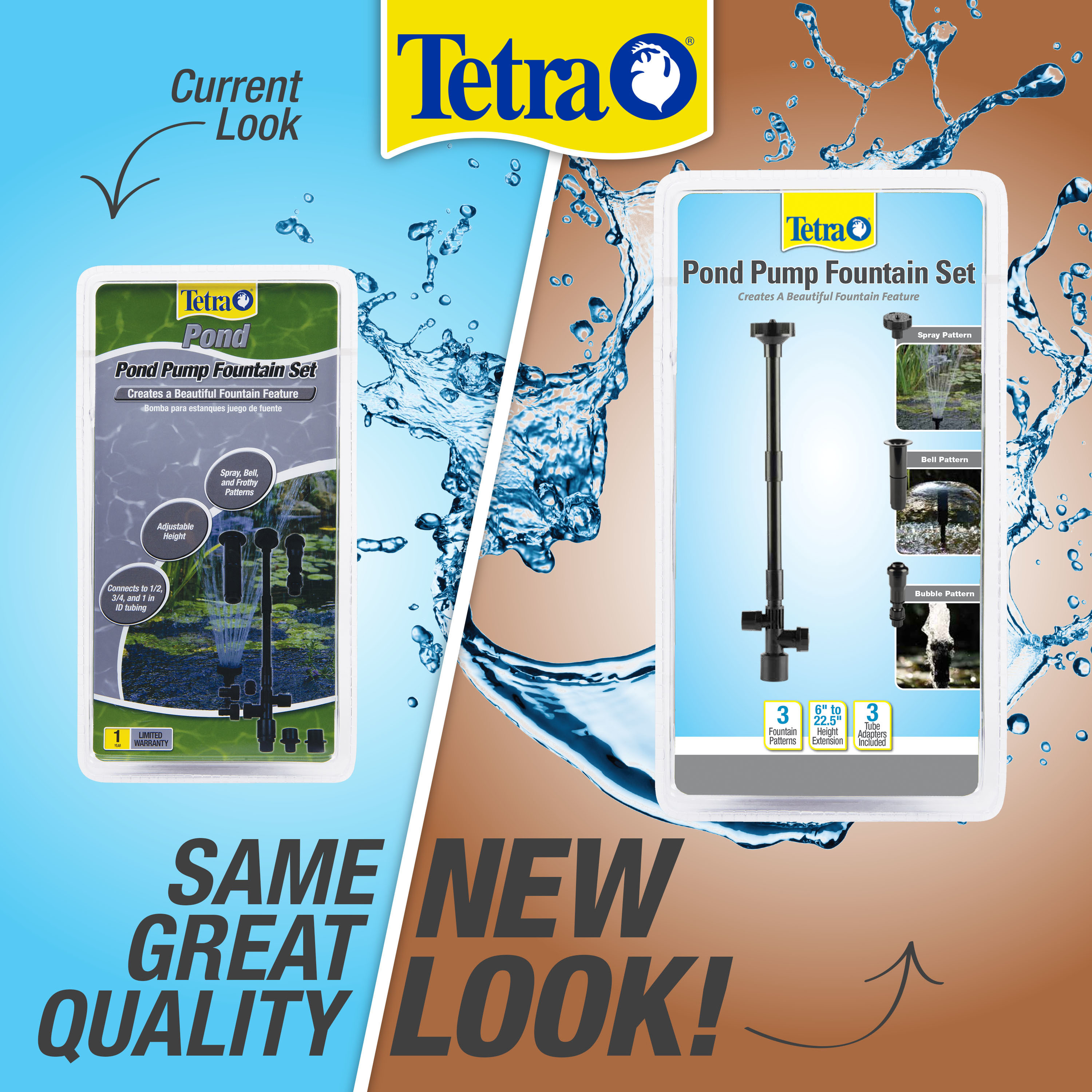 Tetra Black Adjustable Fountain Head Kit with 3 Patterns