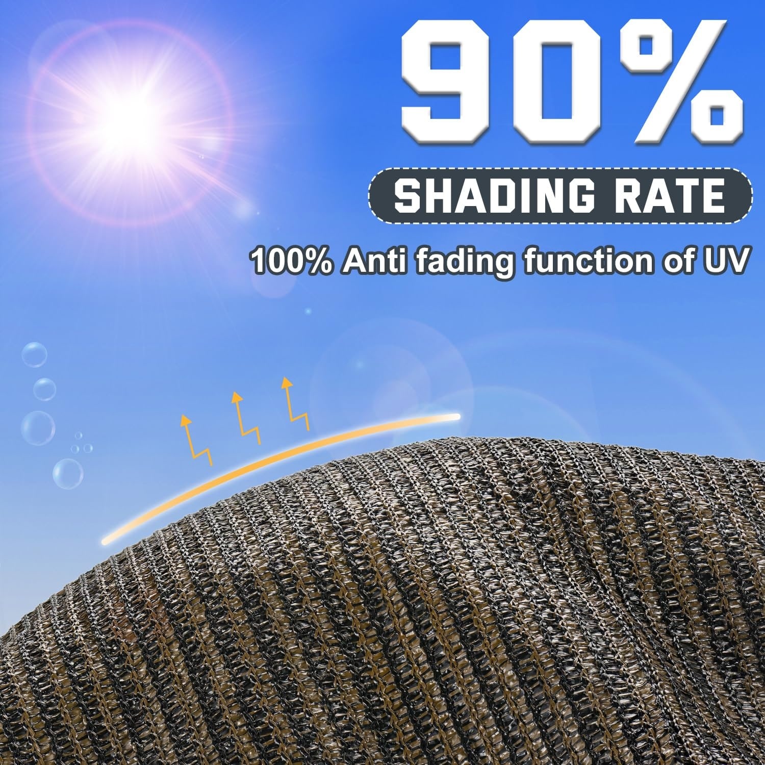 ITOPFOX 1 Piece 6 x 8 ft 90 Percent Sun Shade Cloth UV Resistant