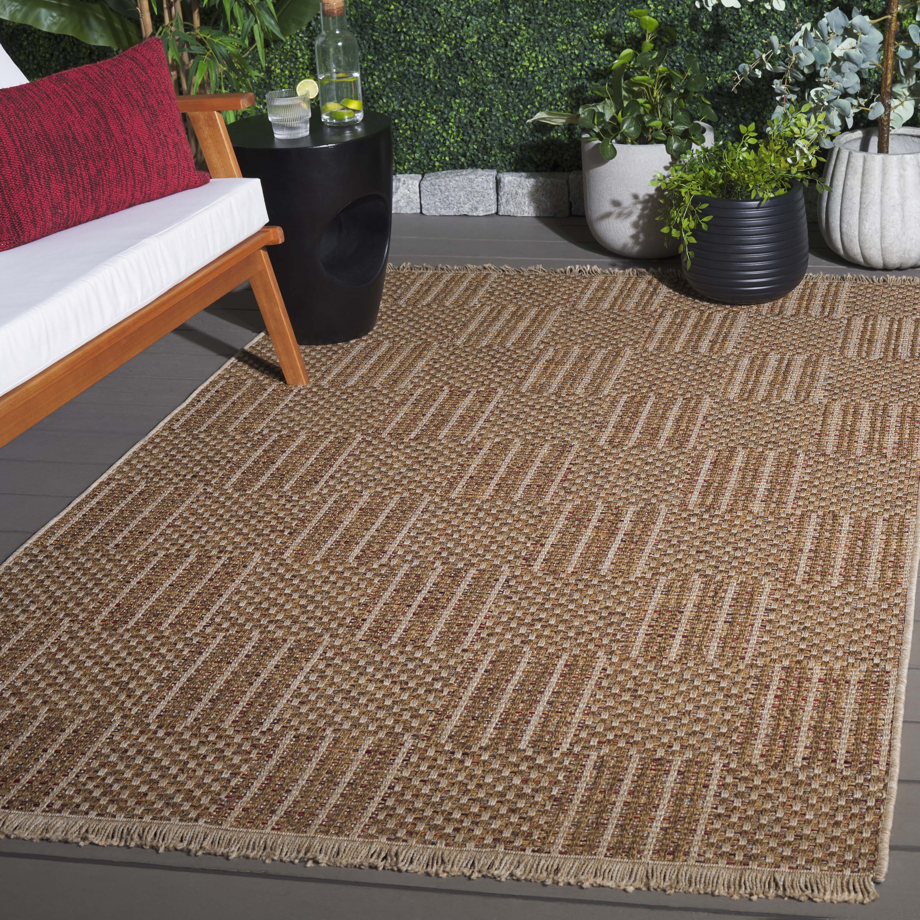Wicker 154B Natural/Brown 4 x 6 Rectangular Area rug