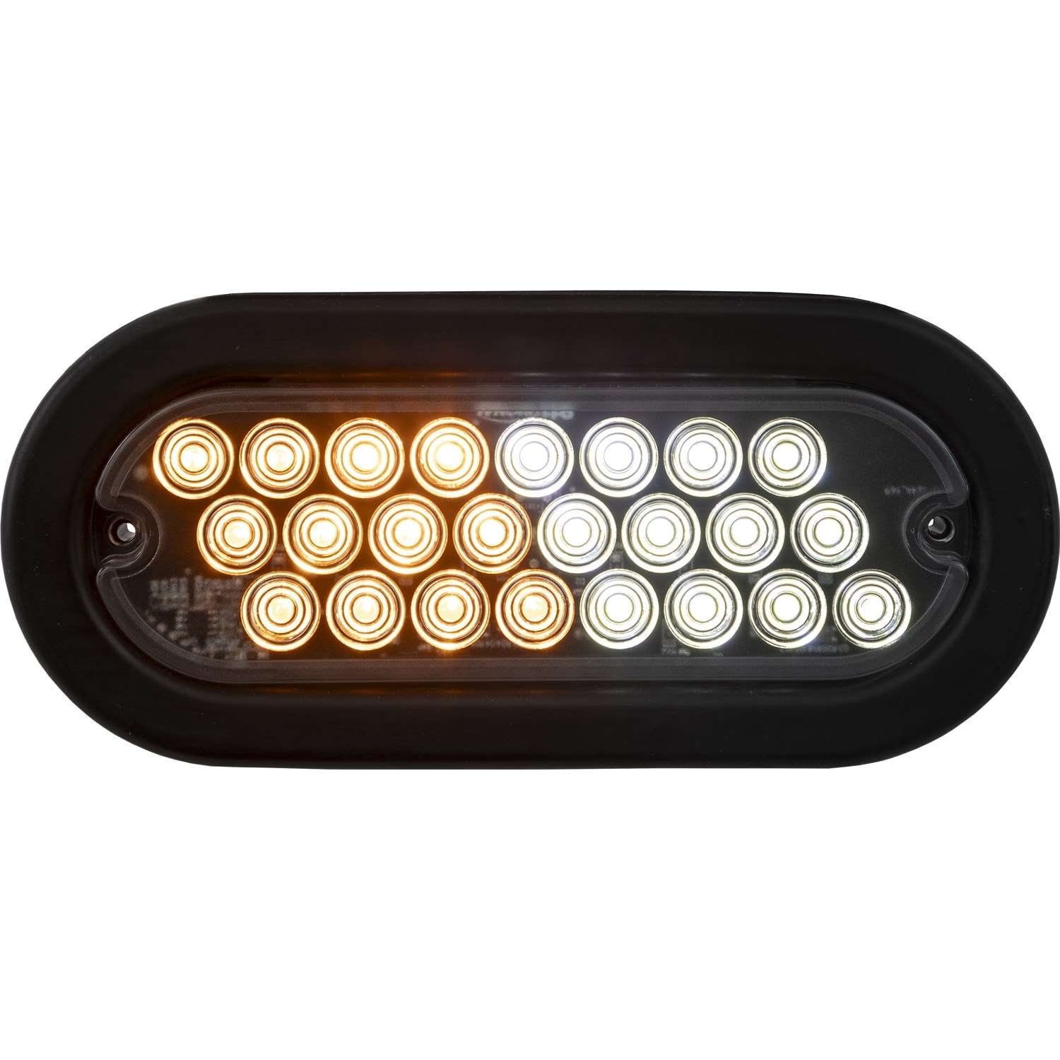 Buyers Products SL70AC 6 in. Recessed Oval Emergency Warning Flash Bar Amber/Clear LED strobe light