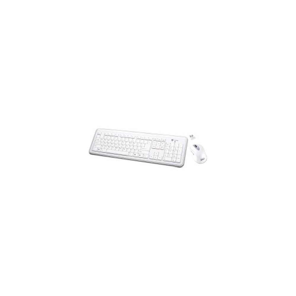  ISTR28719 Buslink Media RF-6577L-WH Wireless Keyboard and Laser Mouse 2.4G Unique Shape for Maximum Comfort, White