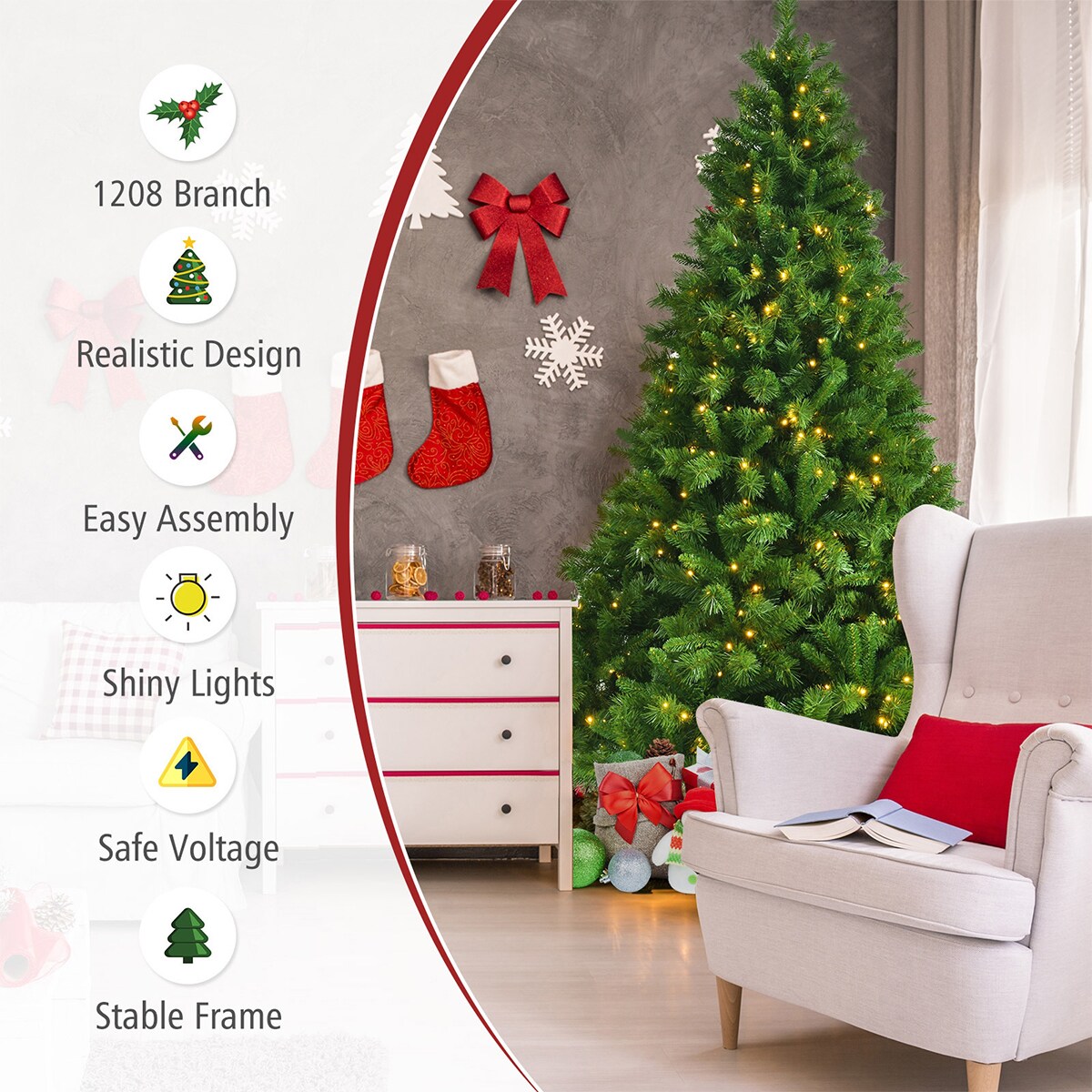 WELLFOR CM-HJY-23538US Artificial-Christmas-Trees - View #9
