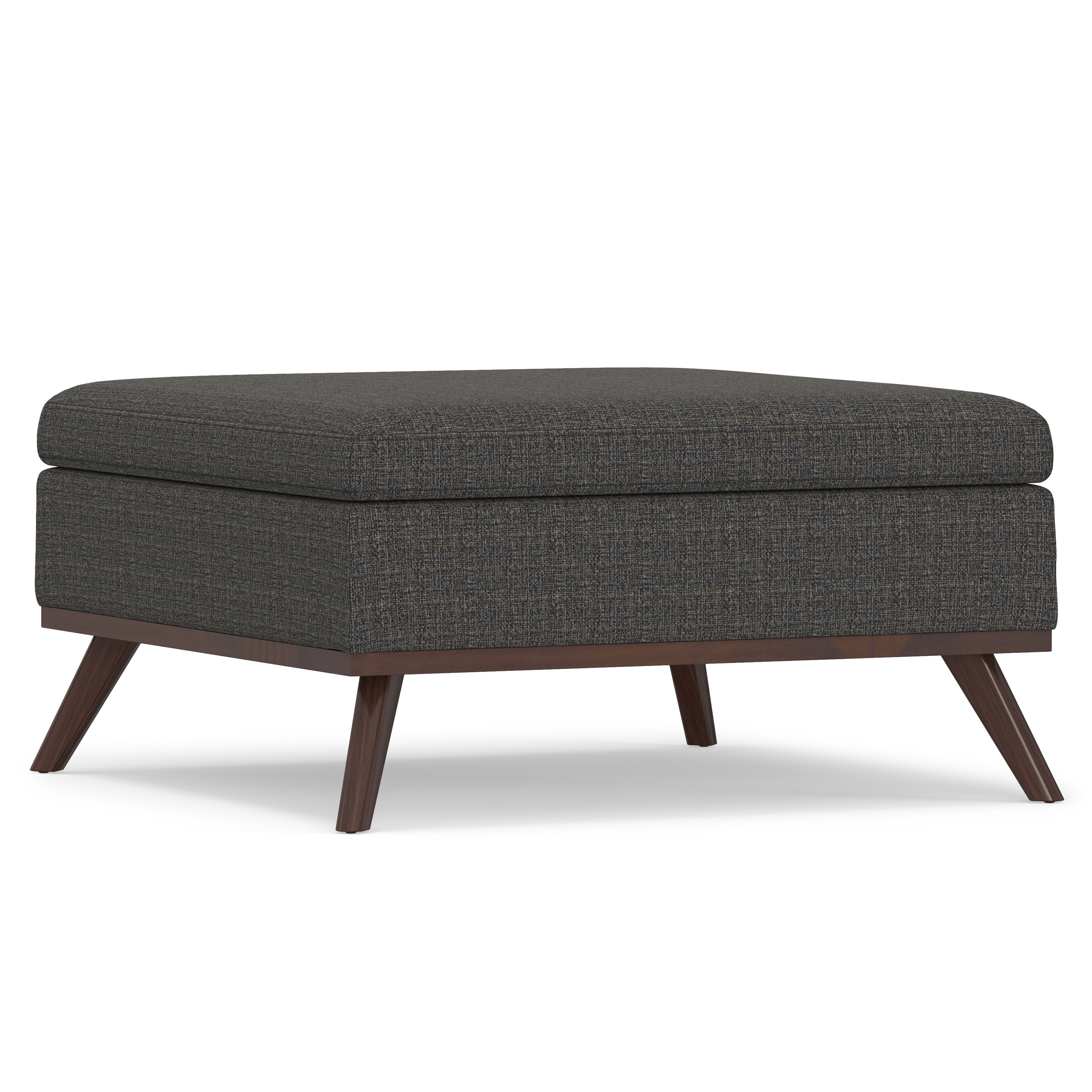 Owen Mid Century Ebony Square Storage Ottoman