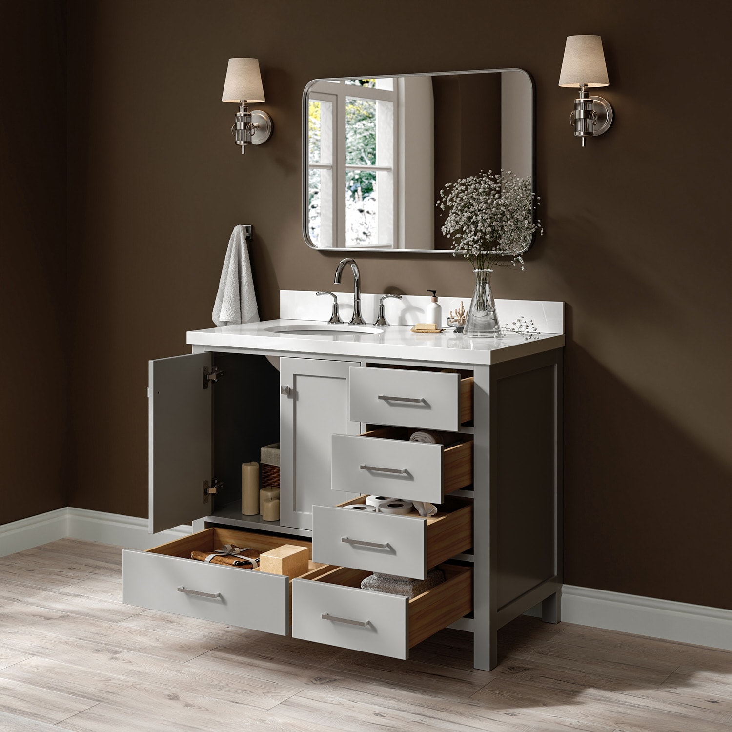 ARIEL A043SLWQOVOGRY Bath-Vanity-Combo - View #3