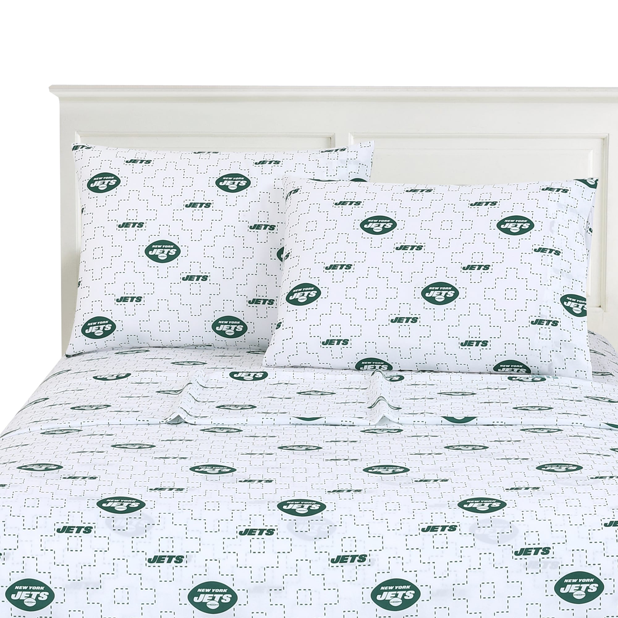 New York Jets Bedding Sets 3PCS Fitted Sheet Deep Pocket Sheet Two  Pillowcases