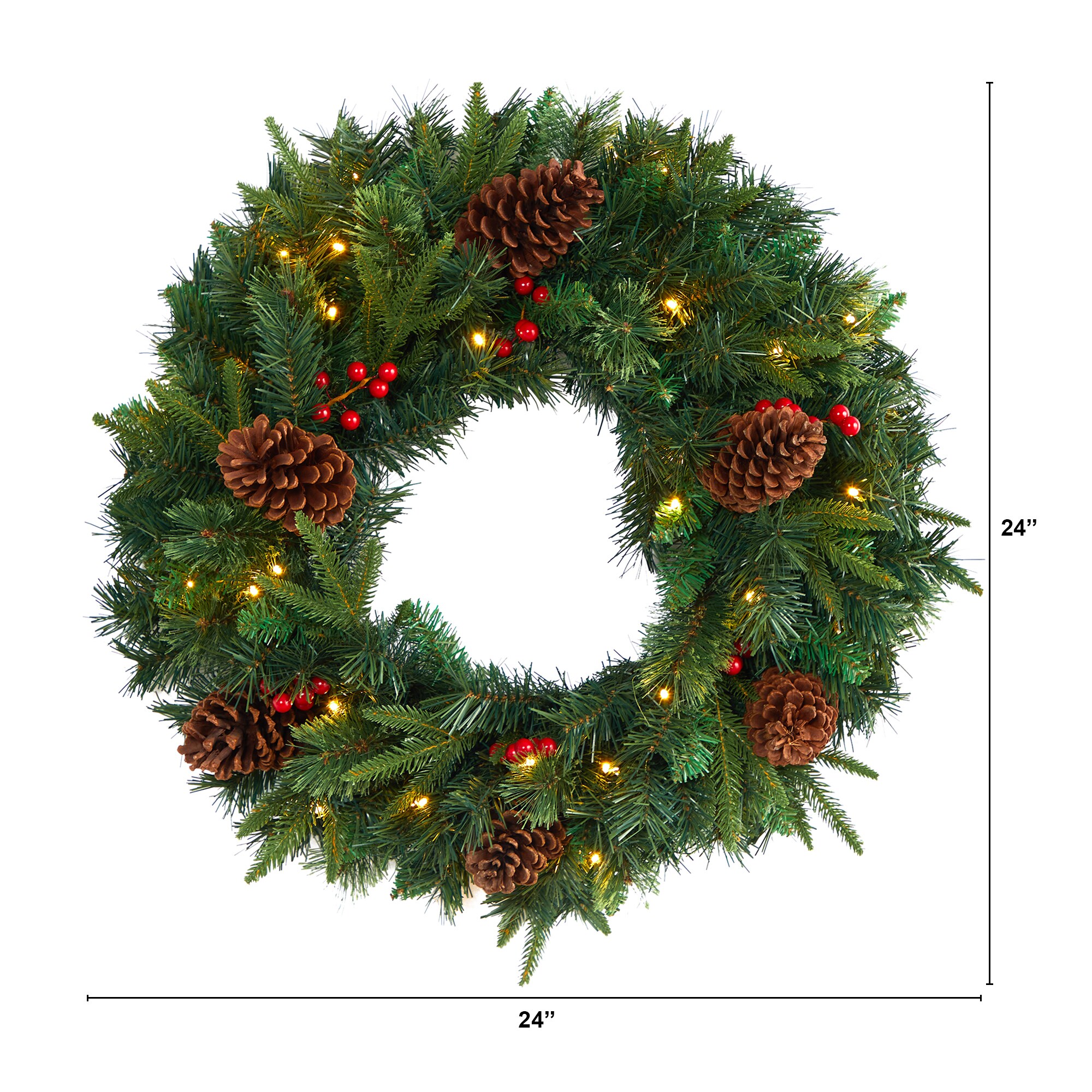 Nearly Natural W1117 Artificial-Christmas-Wreaths - View #3