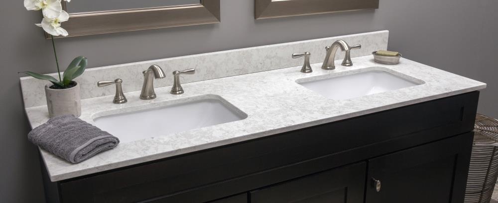 US Marble Infinity Quartz 61-in Giallo Marfil Quartz Bathroom Vanity ...