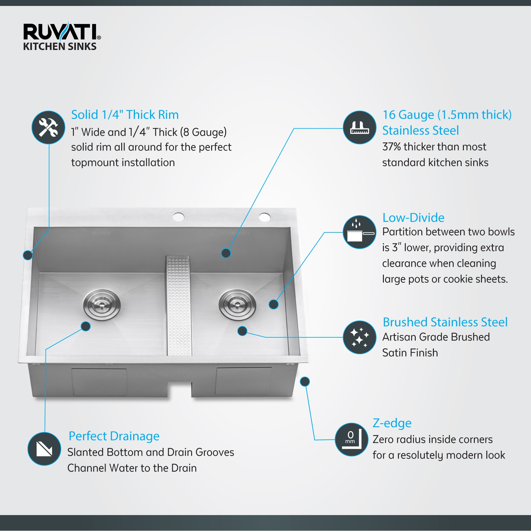 Ruvati RVH8059 Kitchen-Sinks - View #5