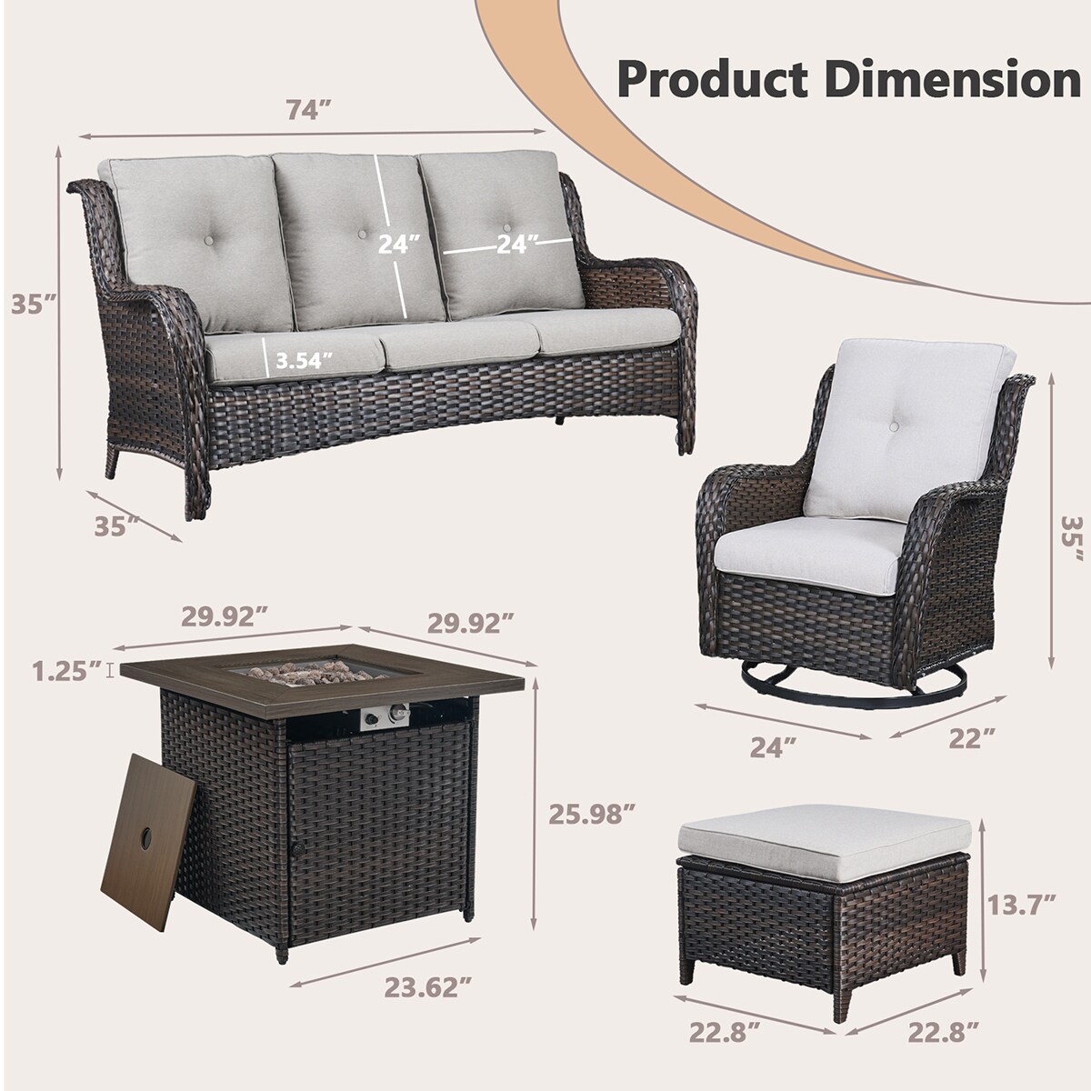 Rilyson FS013014023098-2 Patio-Conversation-Sets - View #4