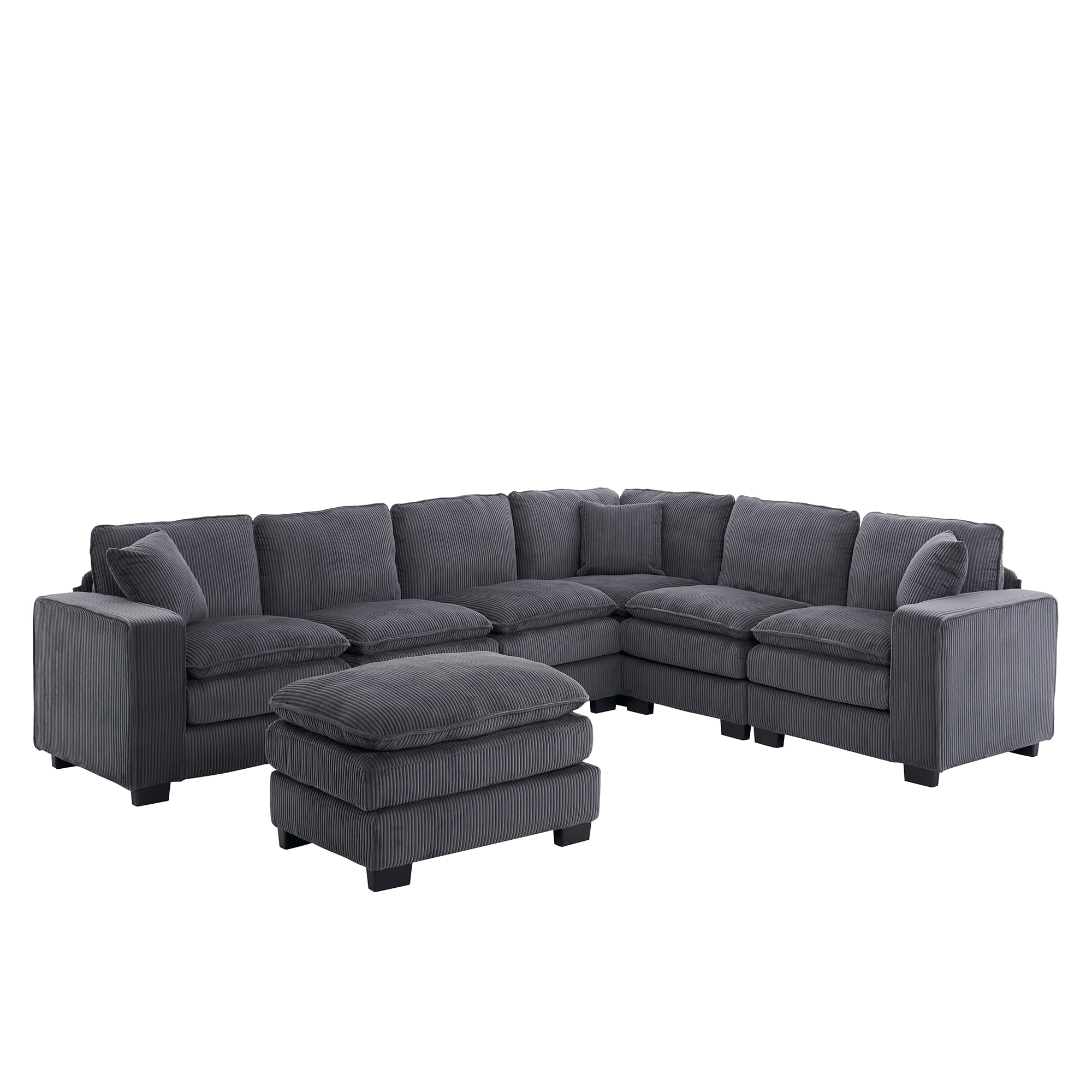 SINOFURN SYA020363GY 143.7-in Modern Gray 6+ -seater Sectional