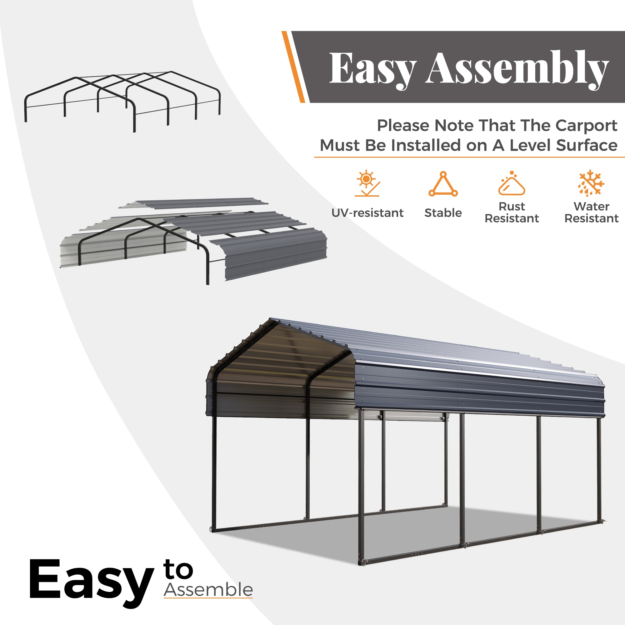 Sunshine Valley GA219-1015 Carport-Covers - View #5