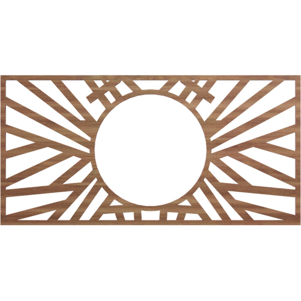 Ekena Millwork CMWP22X11X0250HOWA Hoover Fretwork Pierced 11-in W x 22-in L Architectural Walnut Wood Whole Ceiling Medallion