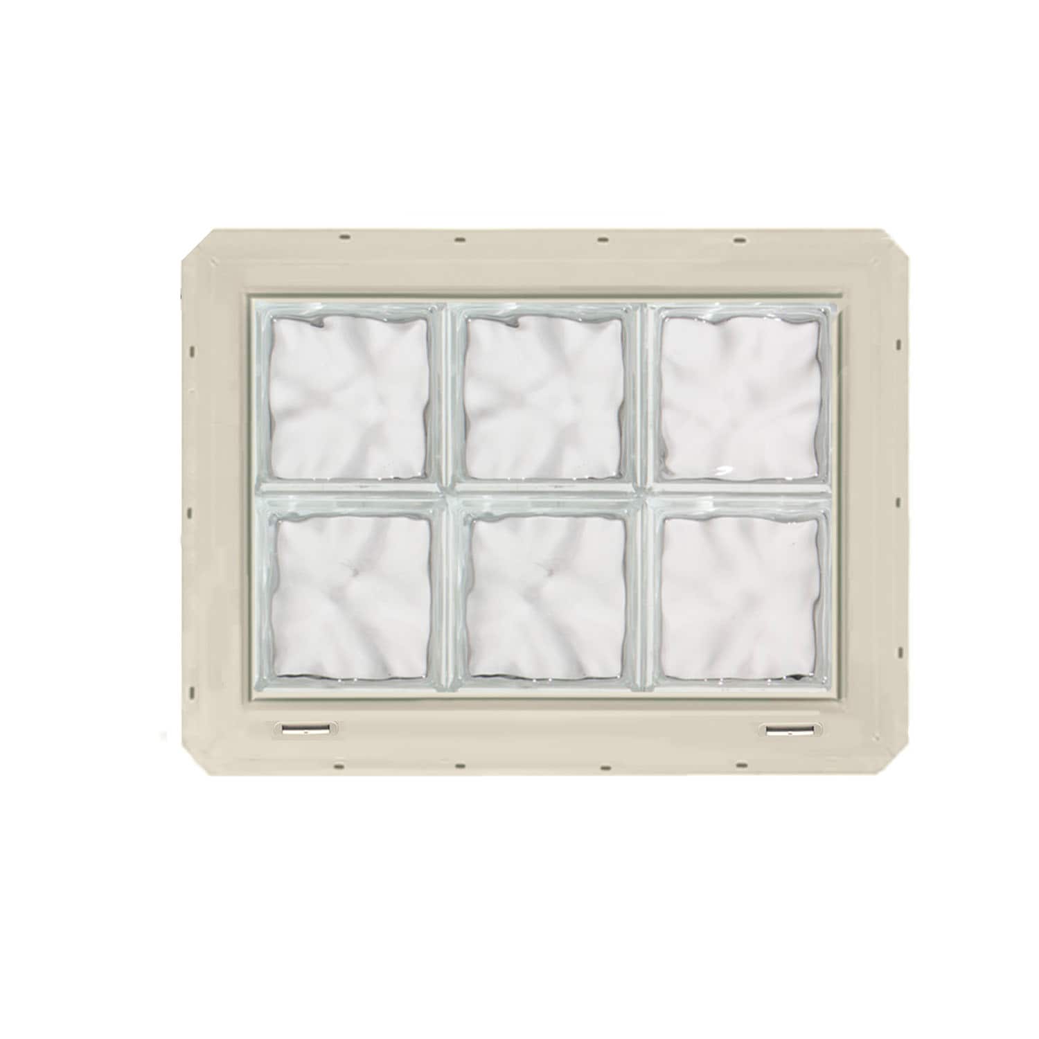 CrystaLok CL2416SDCAL Wavy Glass 24-1/4-in x 16-3/4-in Vinyl New construction Glass Block Window