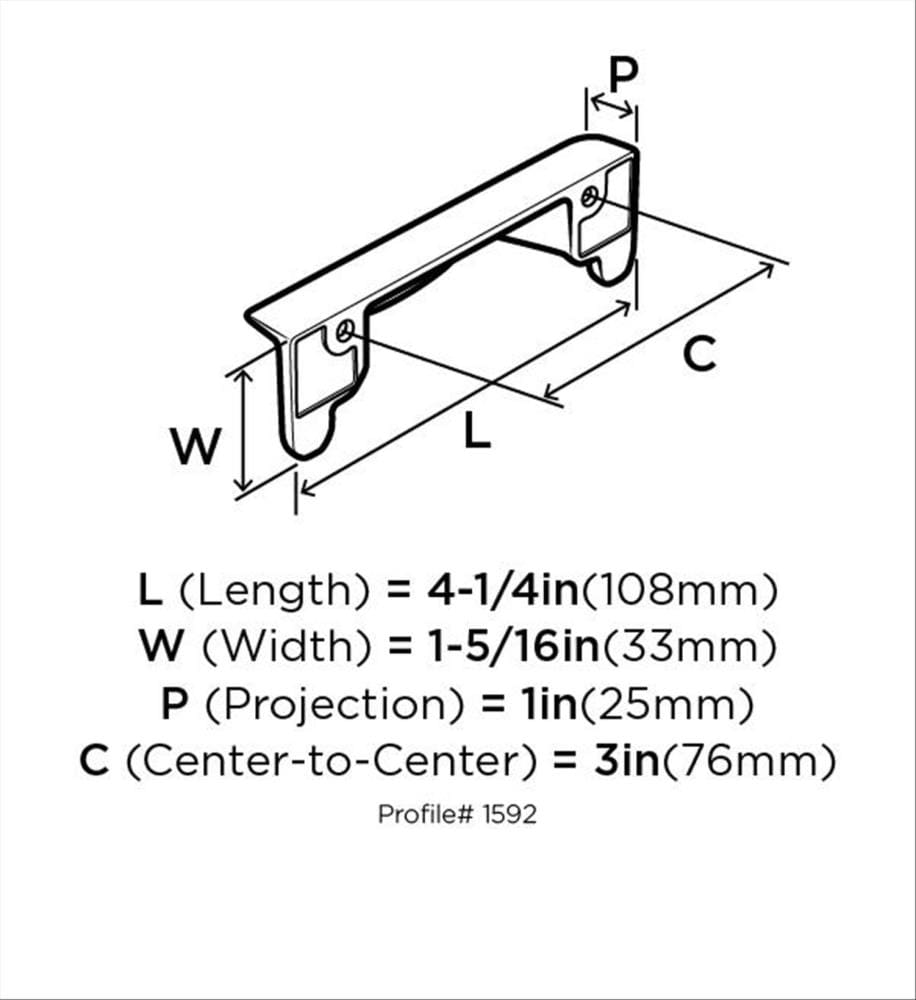 Inspirations 3" Center to Center Cup/Bin Pull