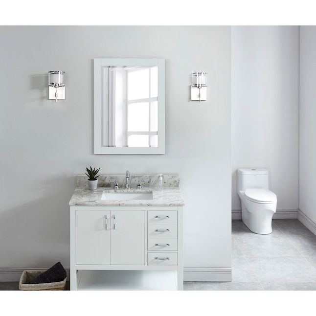 Bestview 31-in Glacier White Granite Undermount Single Sink Bathroom ...