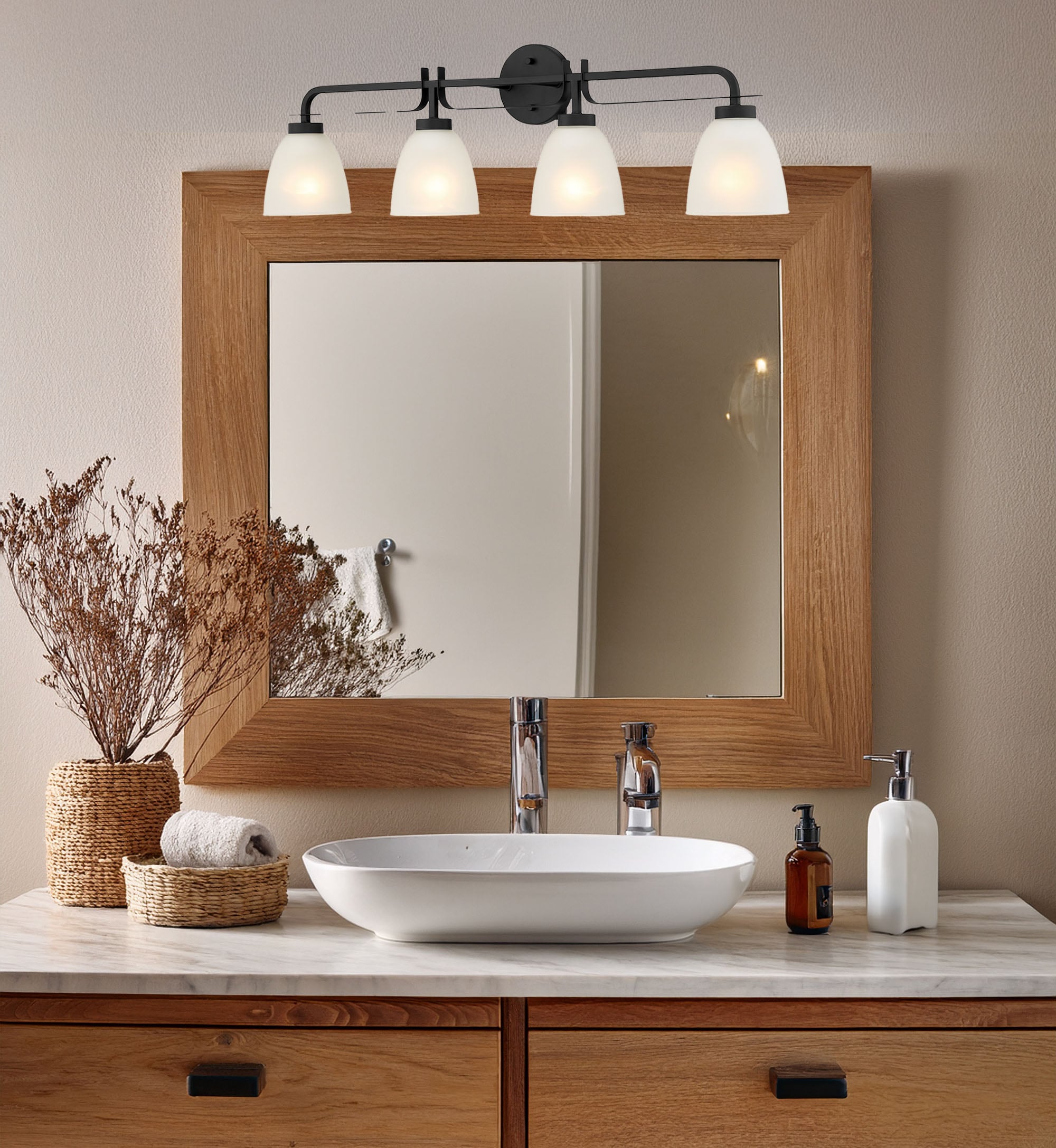 Minka Lavery 2884-66A Kaitlen 35-in 4 -Light Matte Black Transitional Vanity light bar