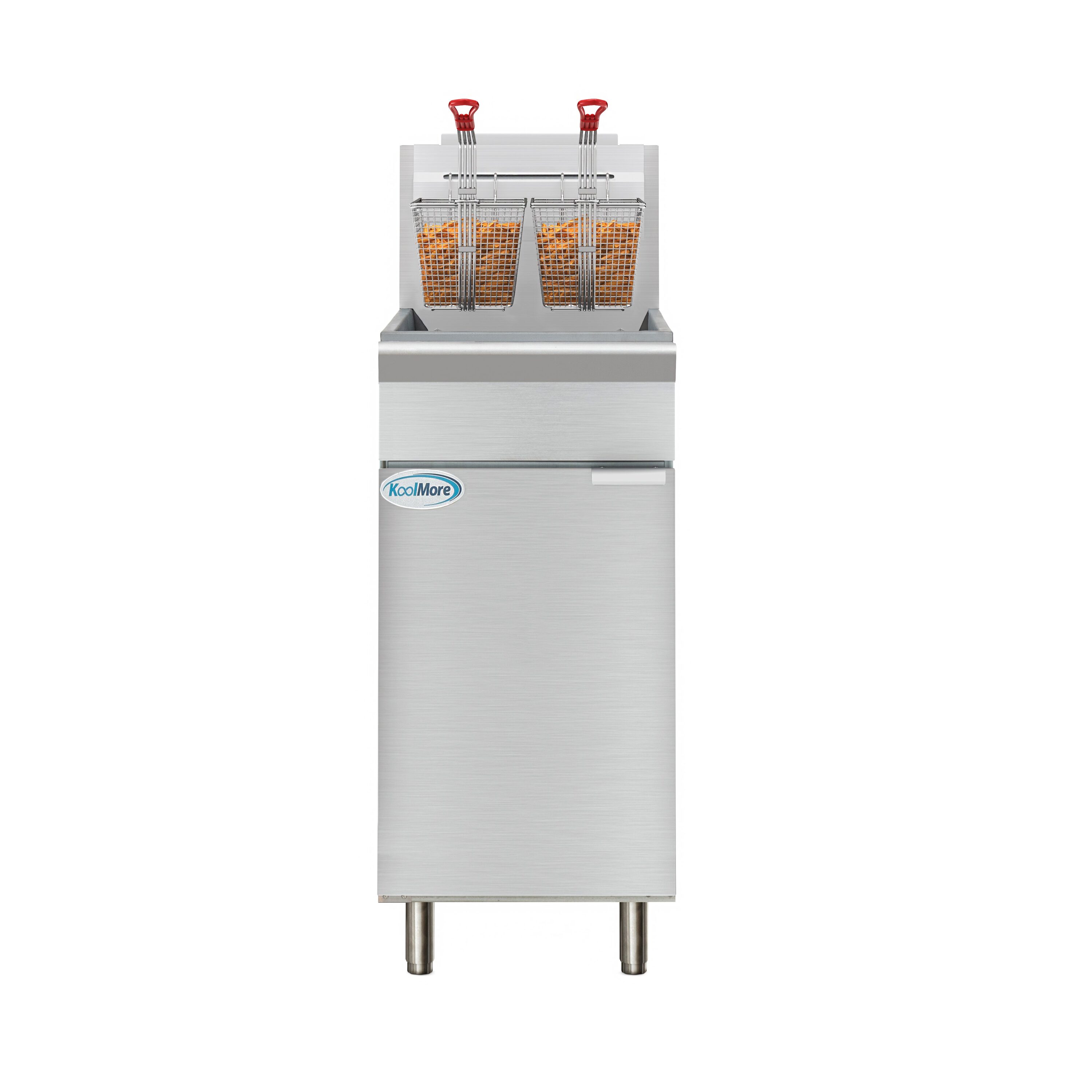 KoolMore LOW-KM-FDF50-NG 2 -Basket 50-lbs. Commercial Deep Fryer
