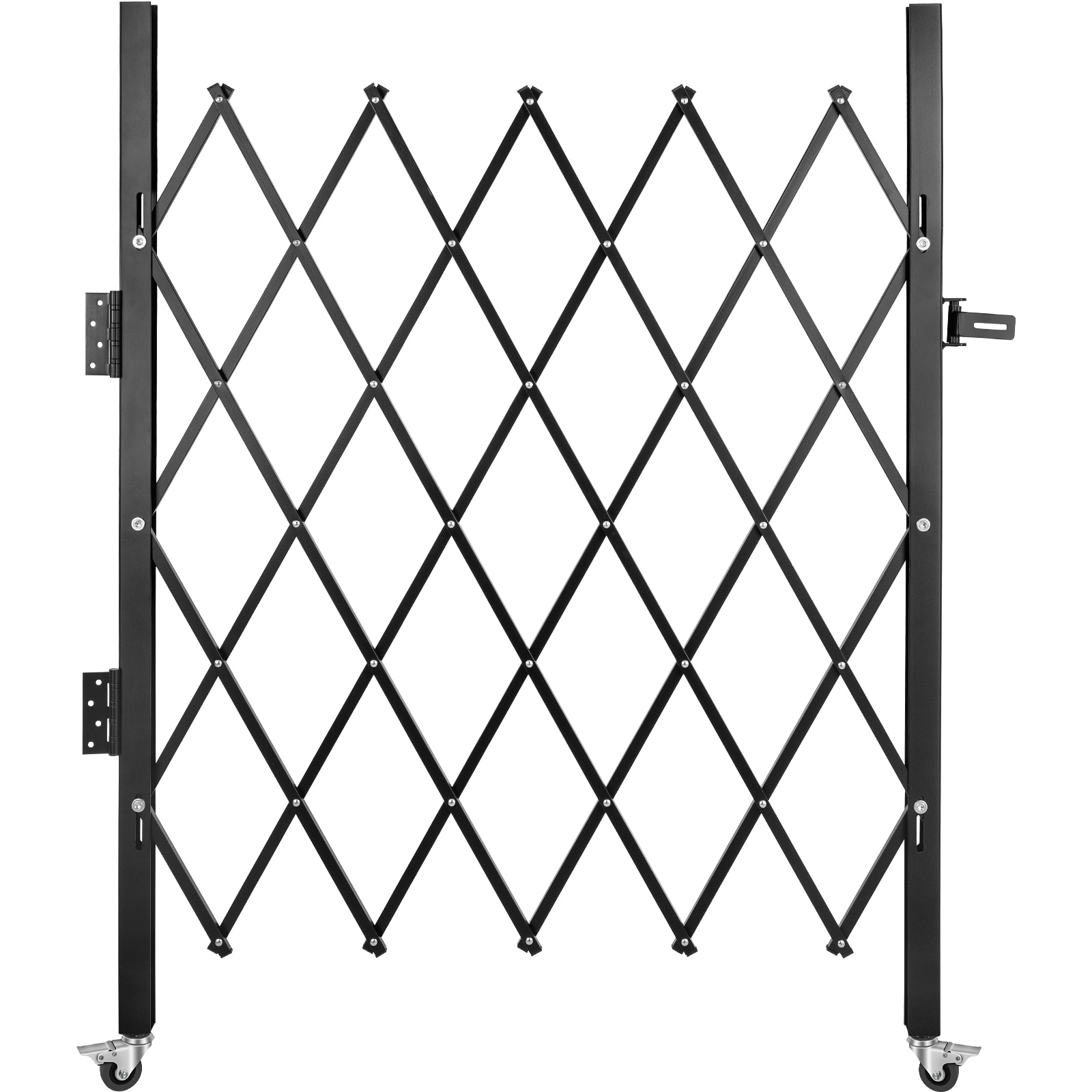 VEVOR SCSSFDMDM0.902365V0 Single Folding Security Gate  48in H x 37in W Folding Door Gate  Steel Accordion Security Gate  Flexible Expanding Security Gate  360° Rolling Barricade Gate  Scissor Gate or Door with Padlock