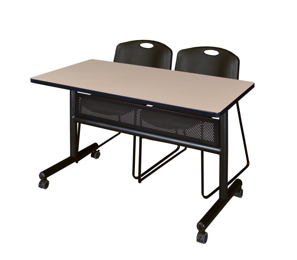 Regency MKFTM4824BE44BK Training Off-white 4-Person Training Table (48-in W x 29-in H)