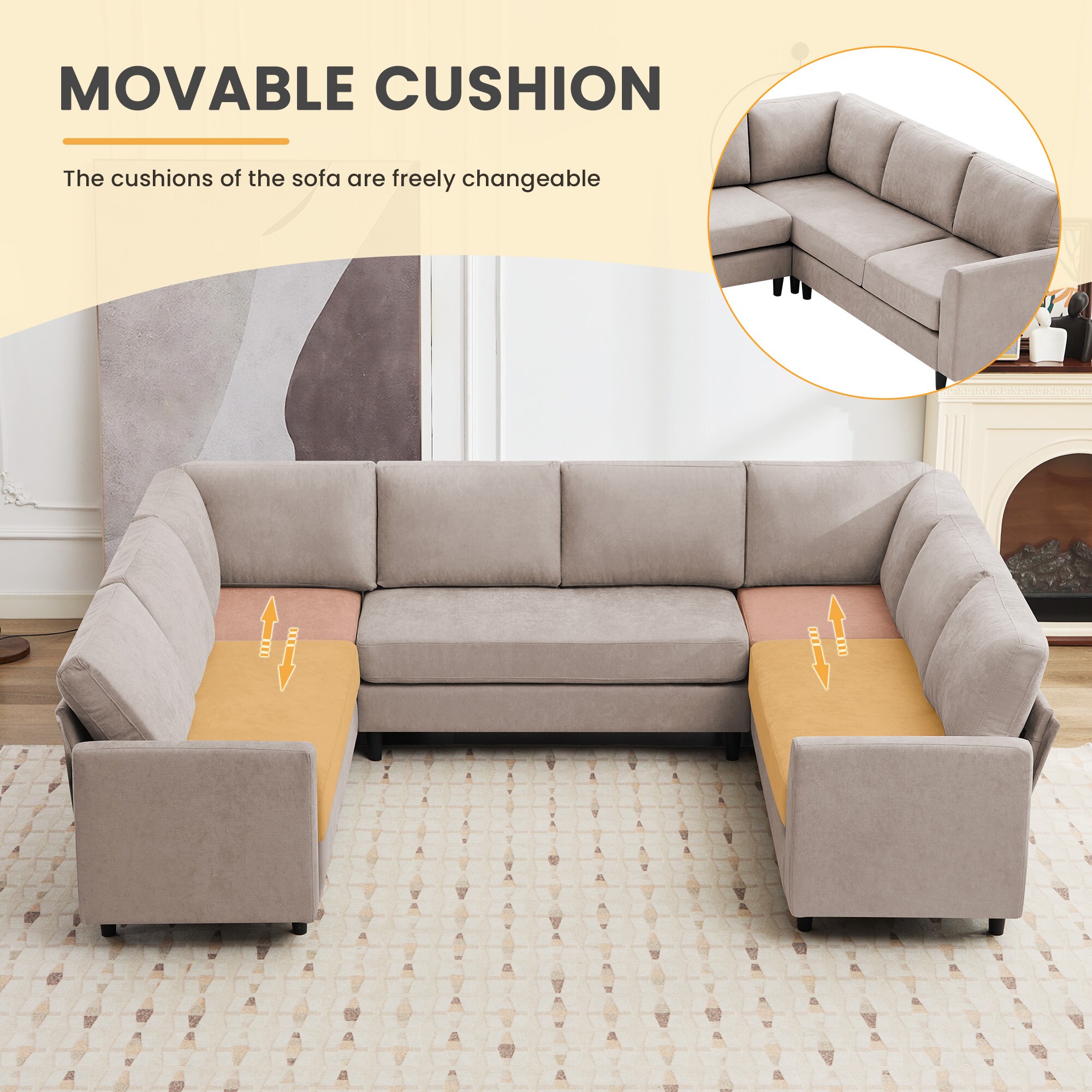 VOUA SAF-WNSZJ-GY Sofas-Loveseats - View #5