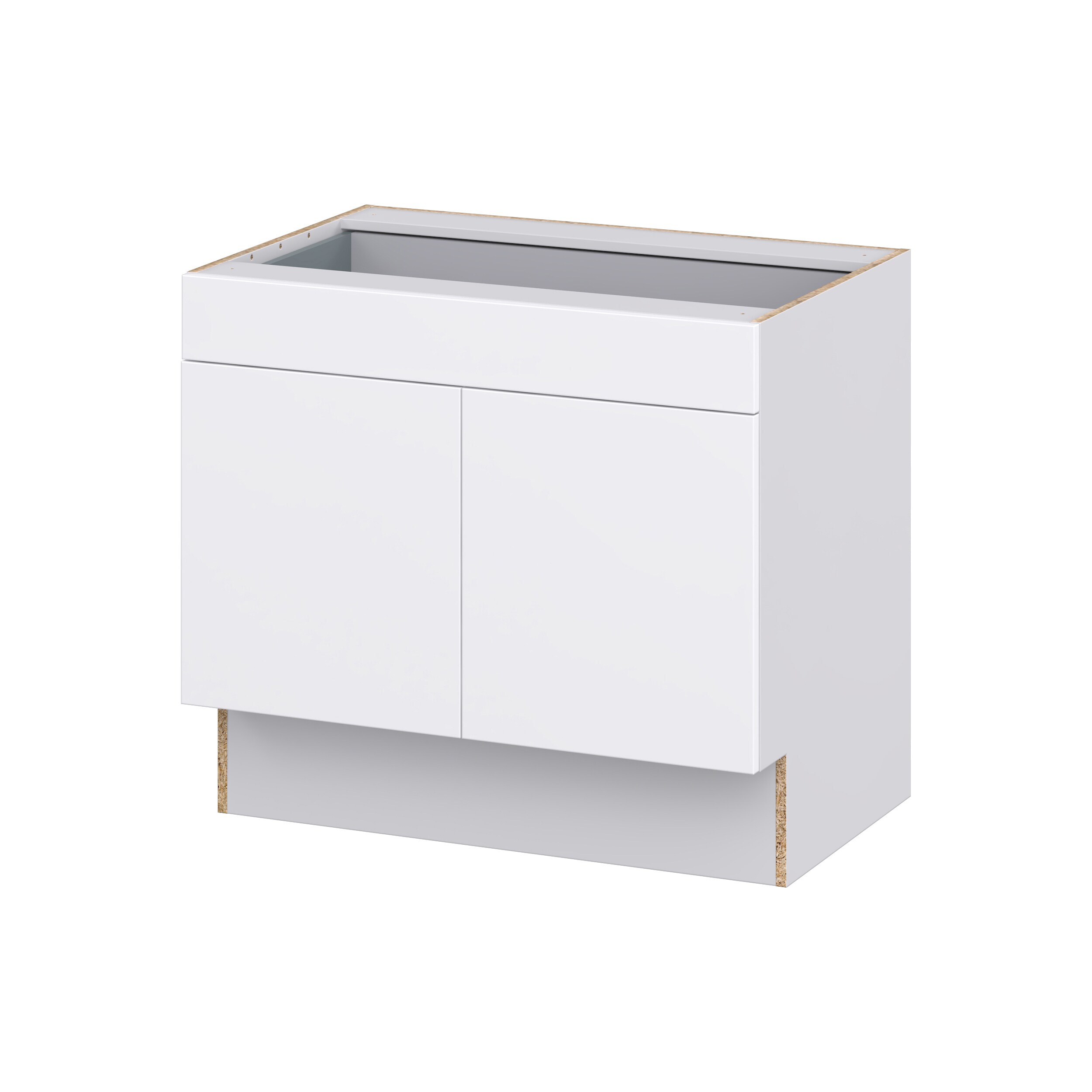 Lasalle 36-in W x 32.5-in H x 25-in D Bright White Slab 1-Drawer Base Fully Assembled Cabinet (Flat Panel Slab Style) | - Hugo&Borg DSB36ADA-LA