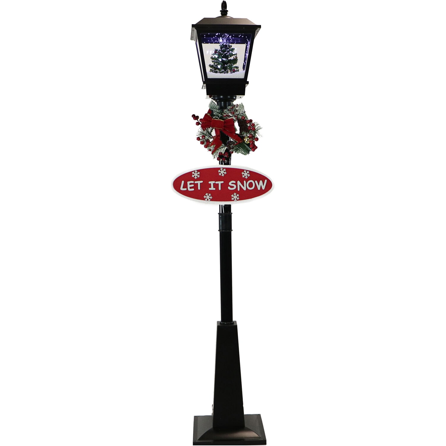 Fraser Hill Farm FSSL071A-BLK2 71-Inches Lighted Musical Lamp post Christmas Decor