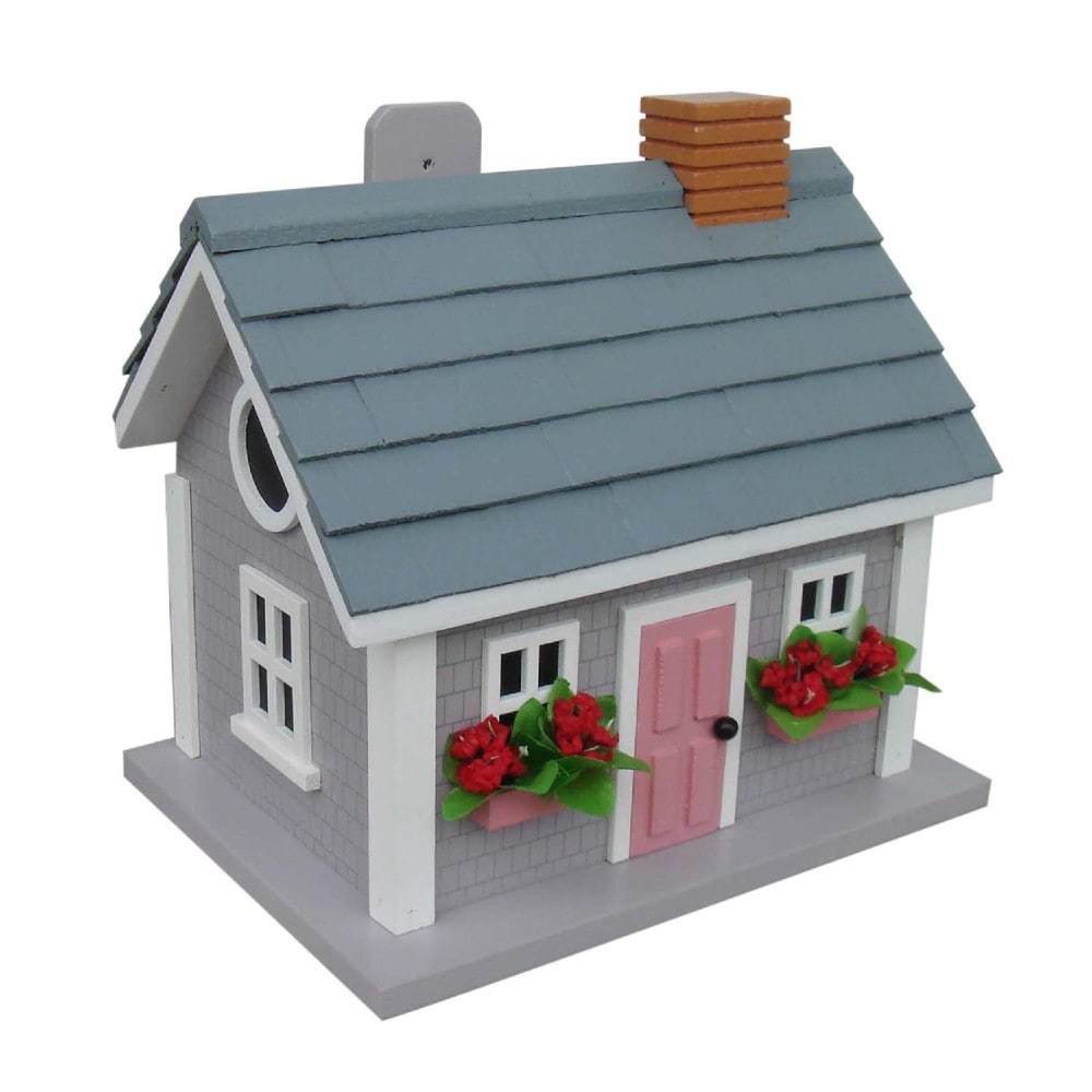 Home Bazaar HB-9305S 7.75-Inches H Gray Wood Finches Aviary Bird House