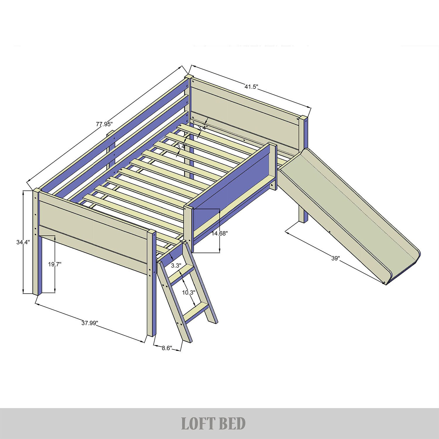 ChaletPosh C214TLB-WT-WD Bunk-Beds - View #10