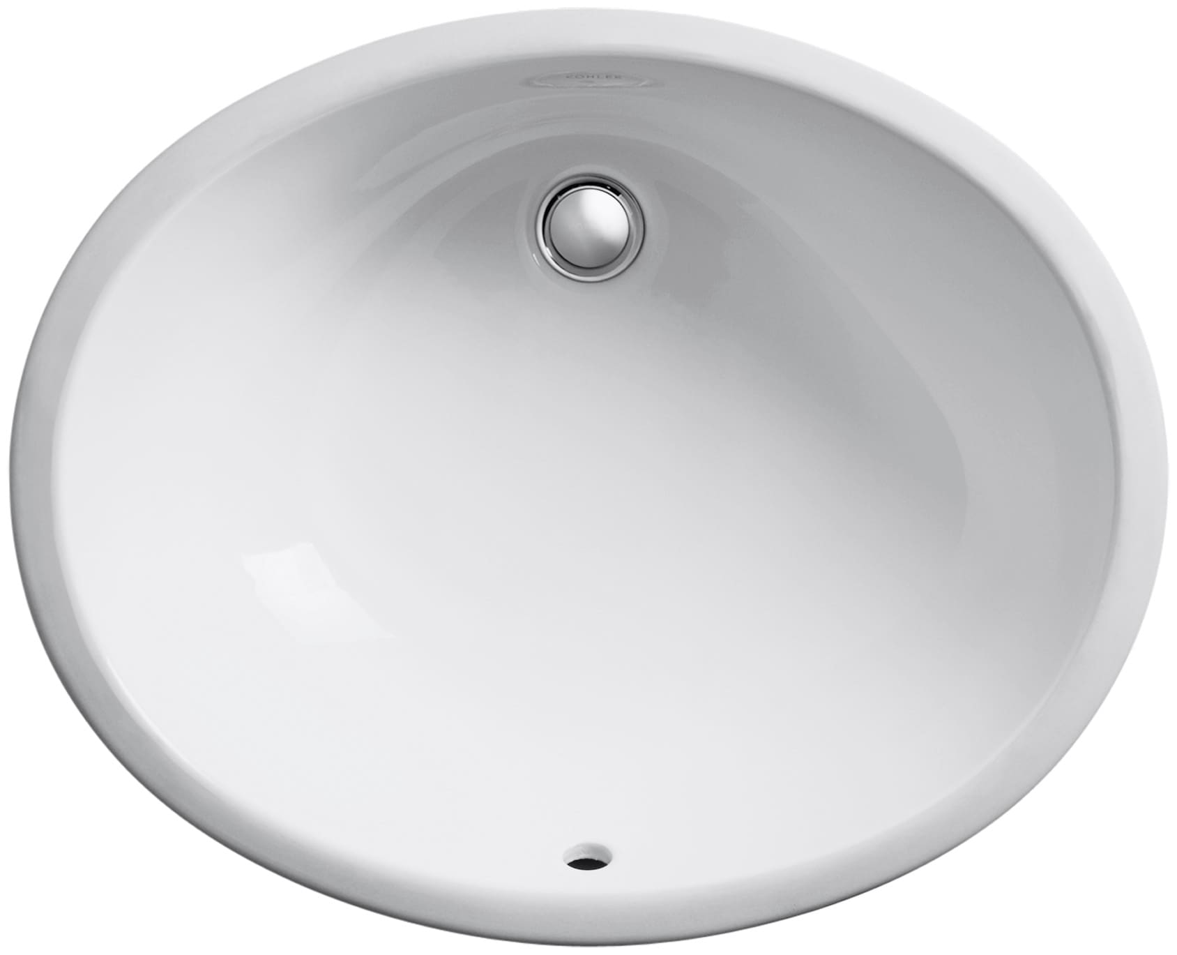 KOHLER Caxton Vitreous China Undermount Oval White Bathroom Sink (21.25 ...