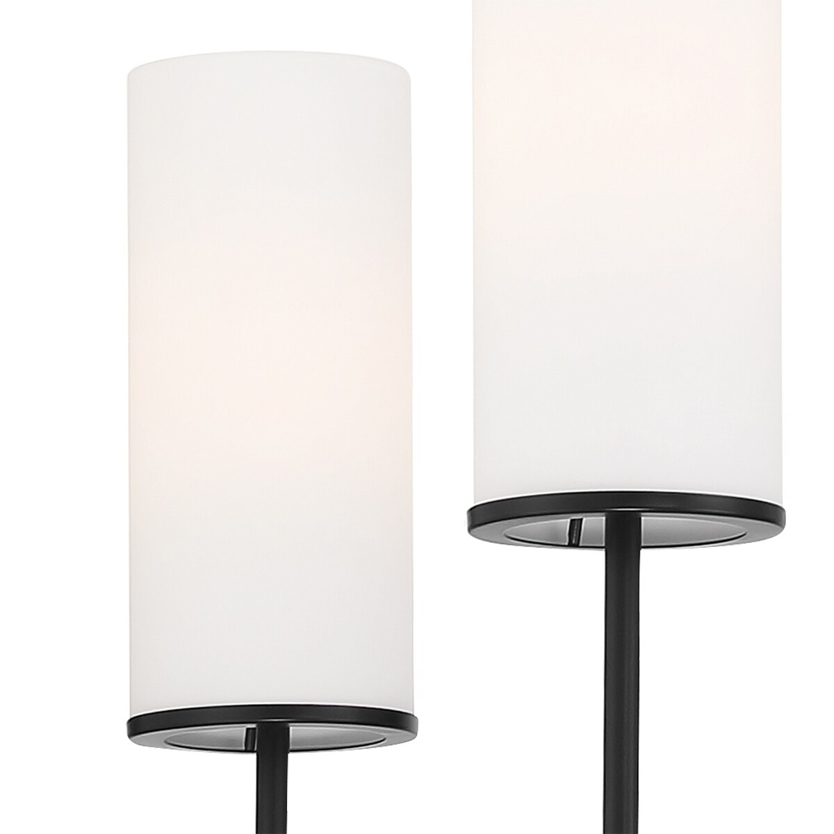 Coal Black Etched White Glass 5-Light Transitional Chandelier