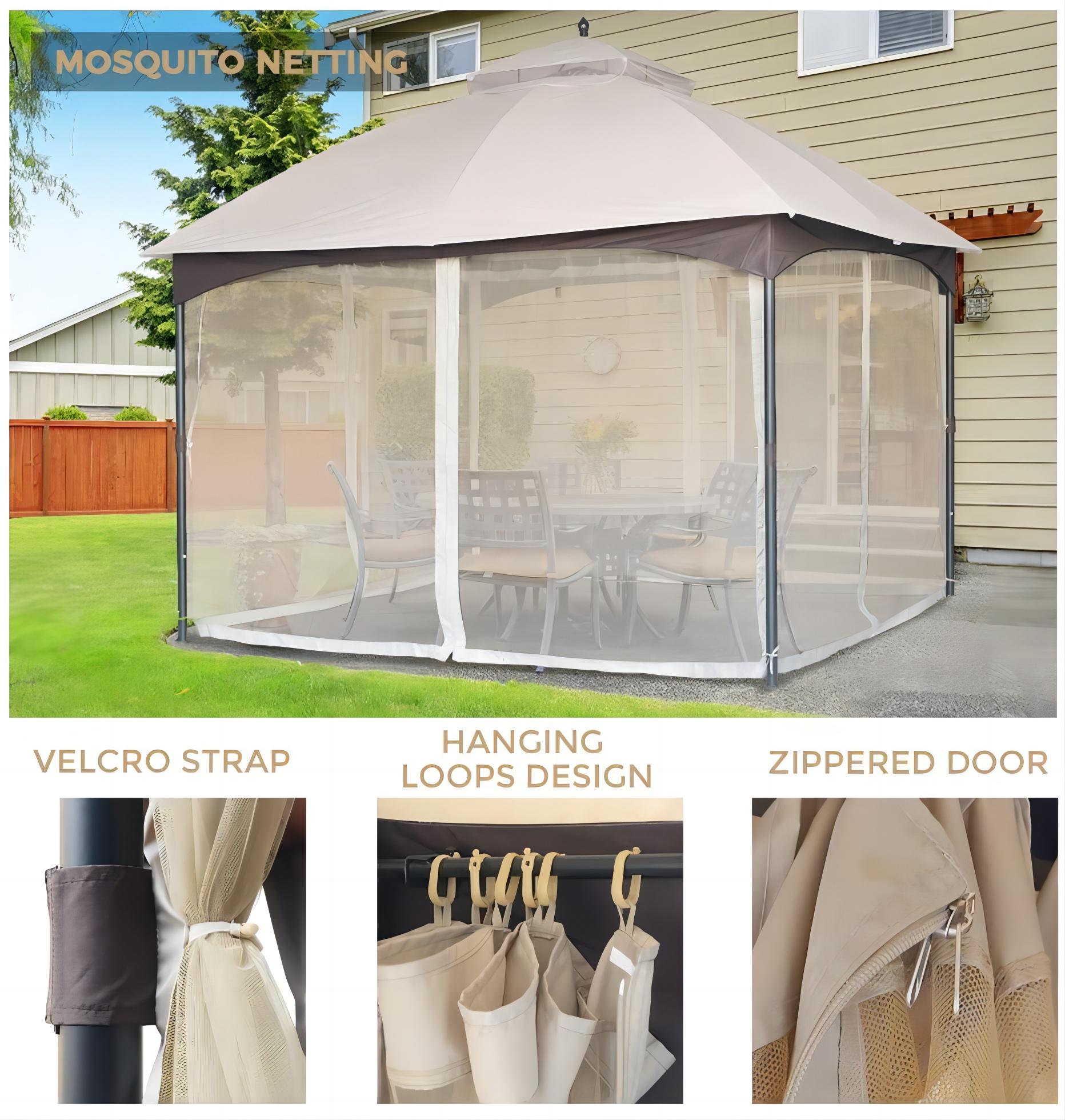 Forclover MONMBY045GY Wood-Resin-Gazebos - View #4