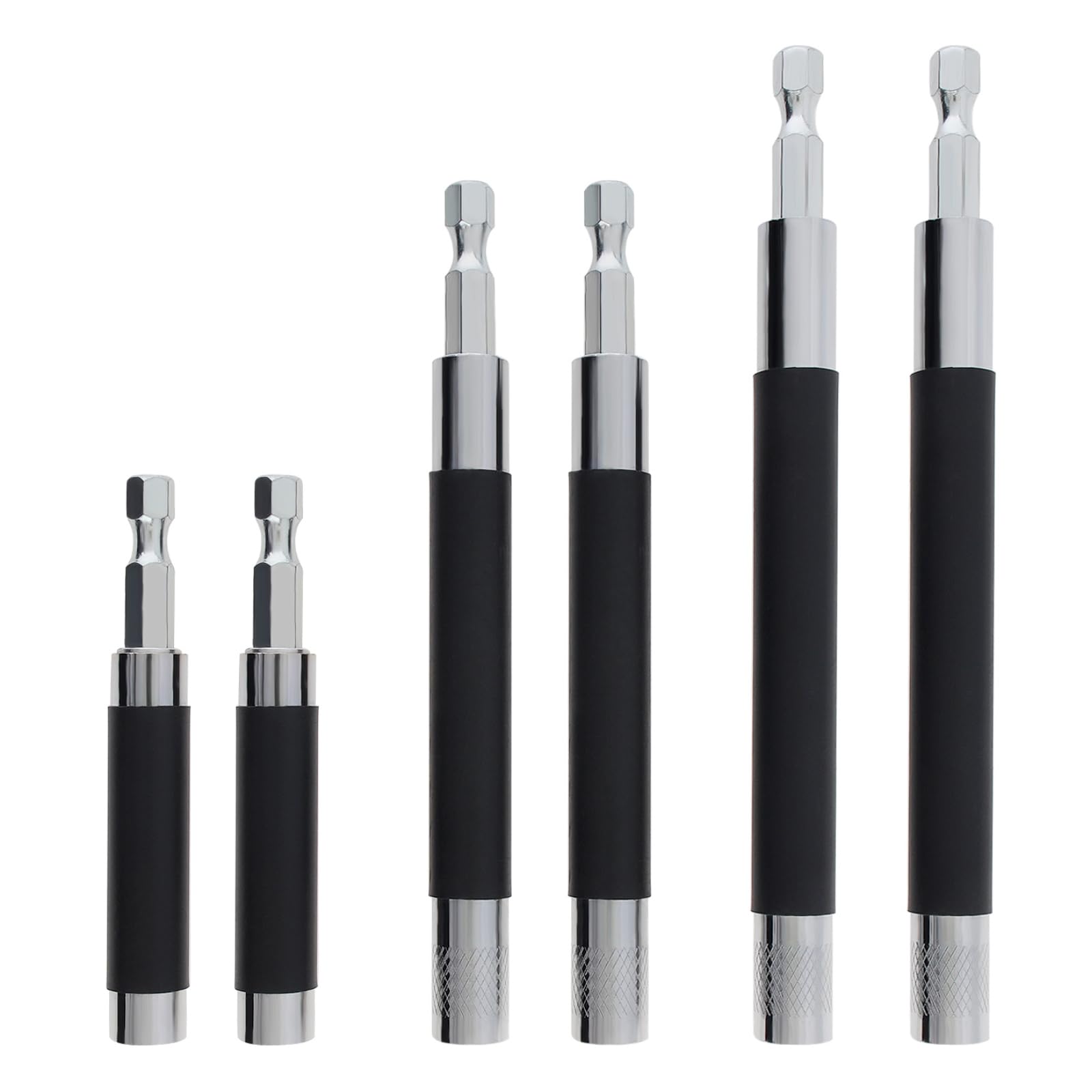 Linder Group Inc 6pcs Magnetic Screwdriver Bit Holder Extension Bar Set 80mm 120mm 140mm Drill Bit Guide Adapter with Locking Hex Shank for Impact Driver #L3EO3KHC