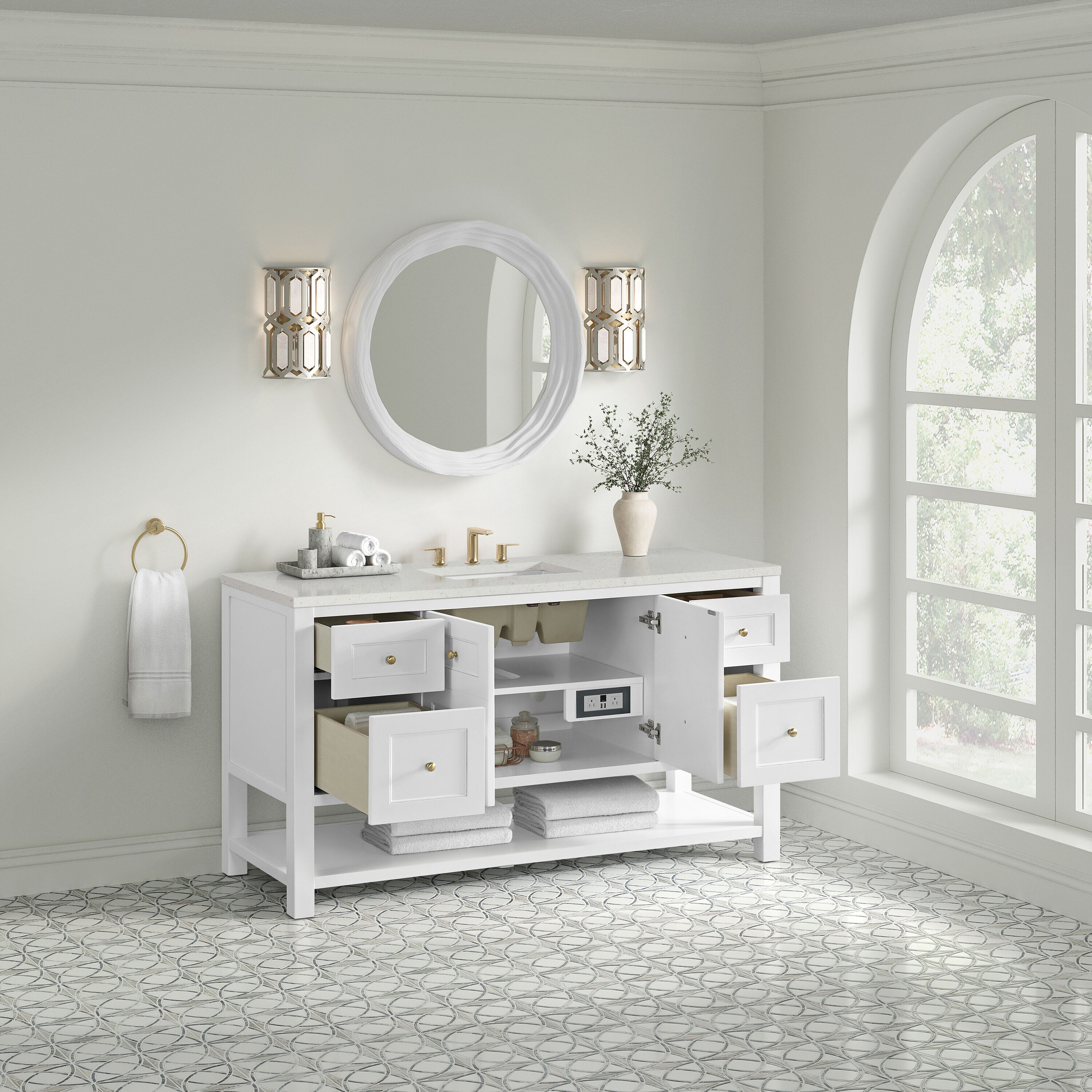 James Martin Vanities 330-V60S-BW-3LDL Bath-Vanity-Combo - View #4