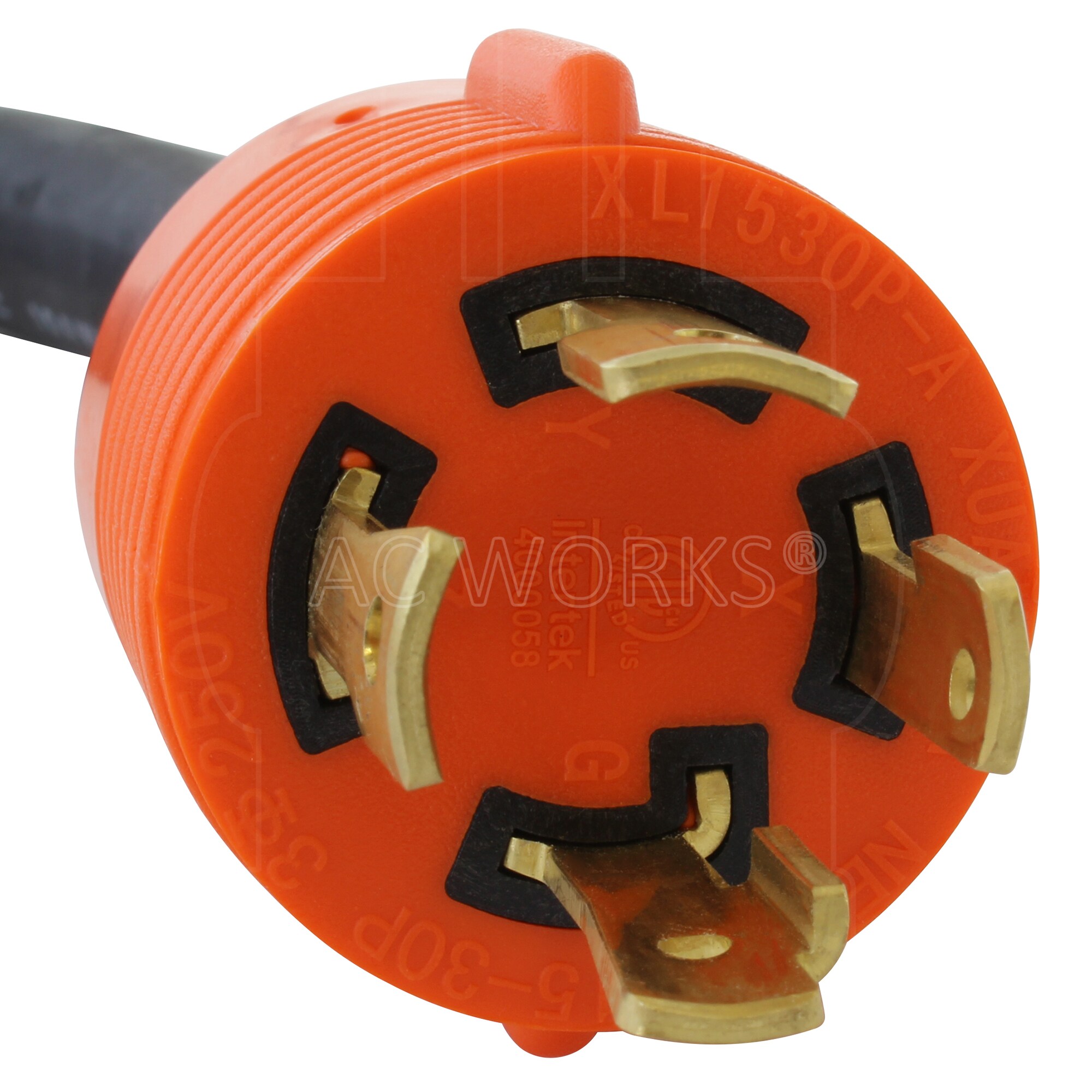AC WORKS 30 Amp 3-Prong 10-30P Dryer Plug to L6-30R 30 Amp 250