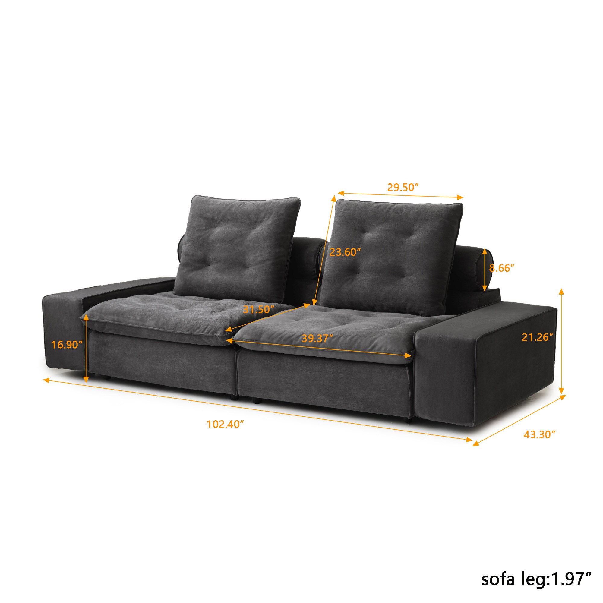 BuotiqHom DH-S2-136GY Sofas-Loveseats - View #6