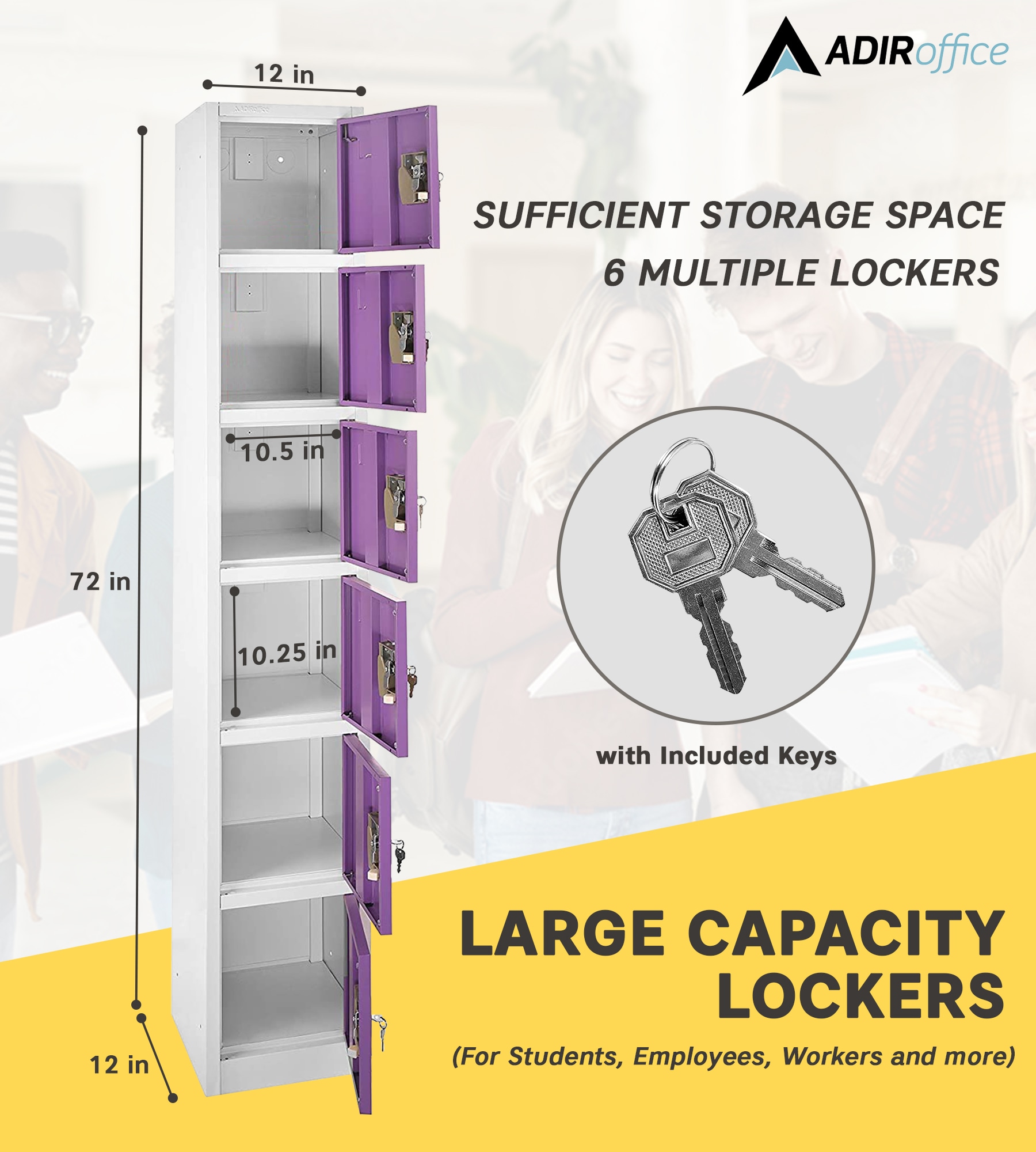 AdirOffice 629-206-PUR-2PK Storage-Lockers - View #7