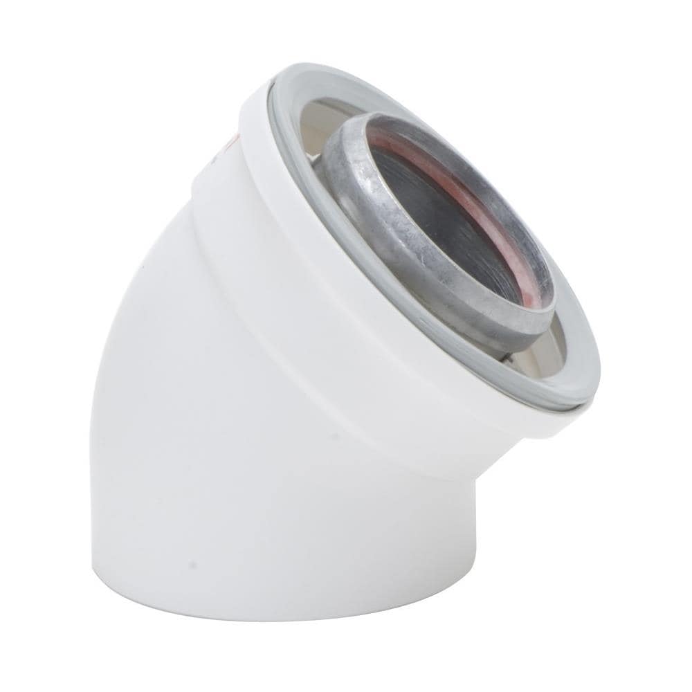 45-Degree 5-Dia Plastic Vent Kit Tankless Gas Water Heater in White | - Rinnai 224050