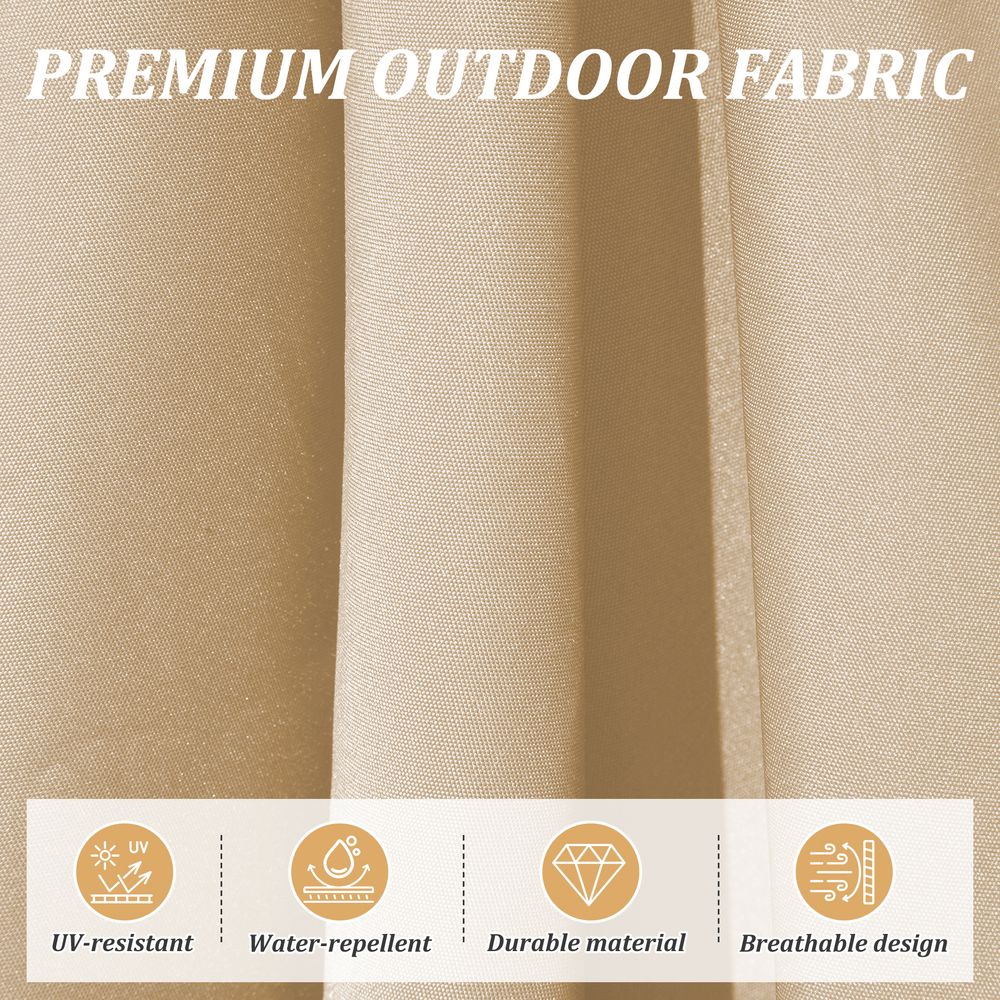 Blisstyle Roud Catilever Umbrella with Ceter Pole Beige Base ot Icluded ...