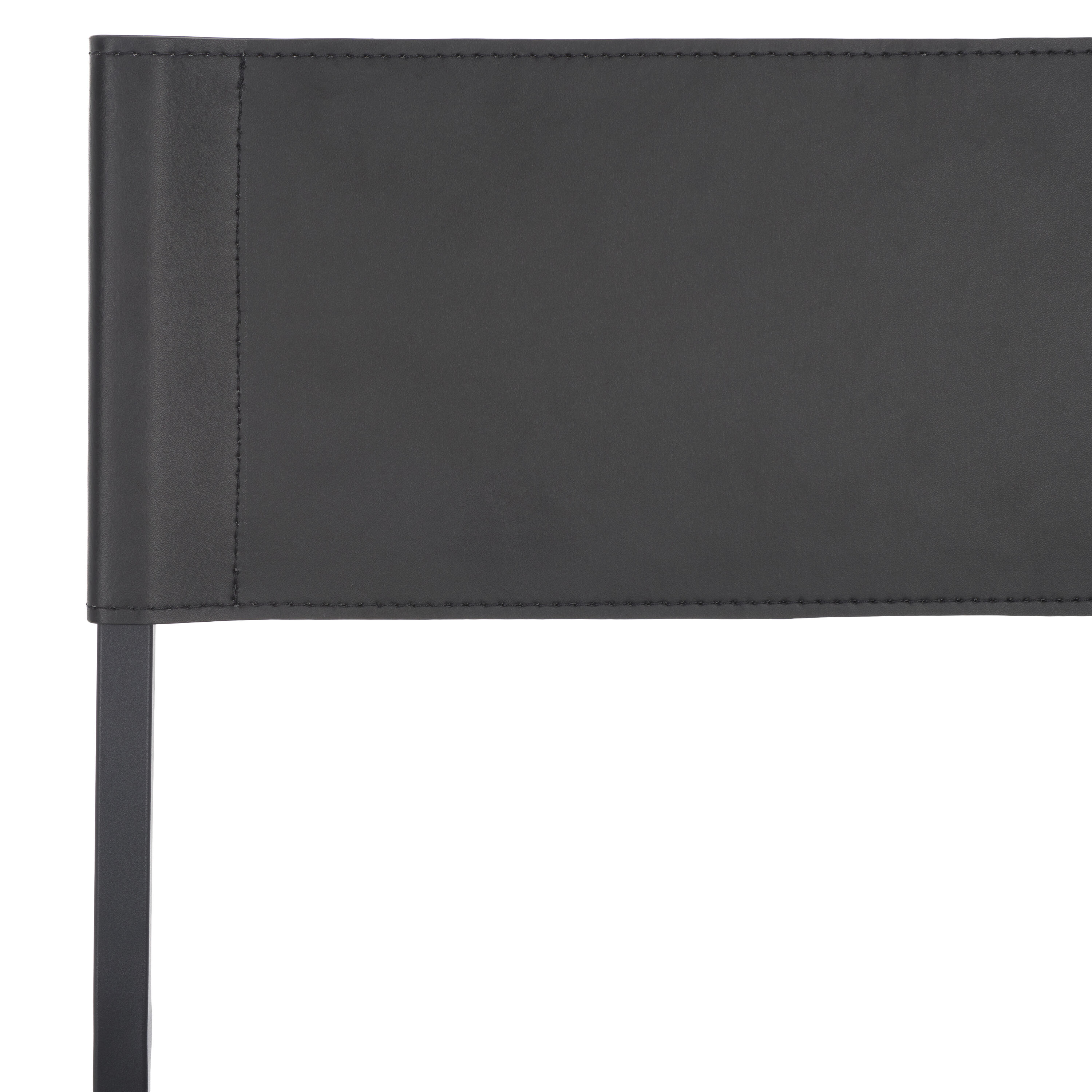 Layne Black Leather and Metal Minimalist Counter Stool
