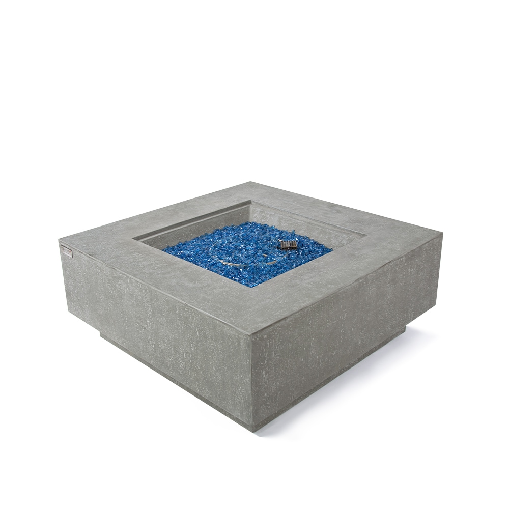 Victoria Light Grey Square Concrete Gas Fire Pit Table
