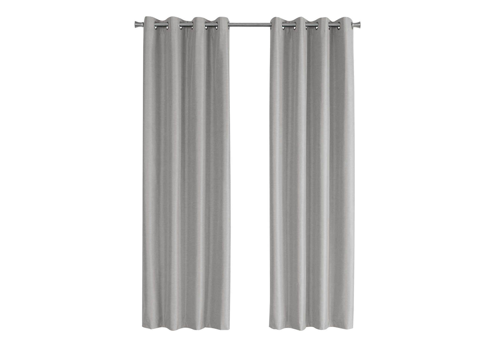 LOVMOR SF-X-B2710P218778 Curtain Panel 2pcs Set  Blackout Grommet Grey Thermal Polyester 54x95