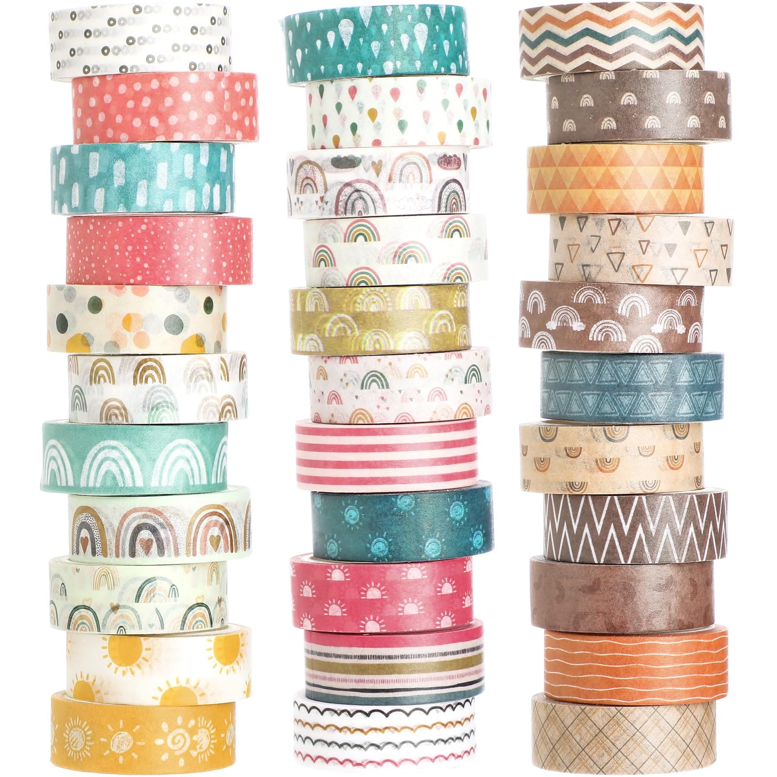 KIWDZFU  33 Rolls Holiday Plaid Washi Tape Set 15 mm Wide Colorful Vintage Patterns for Card Wrapping Crafting and Decoration