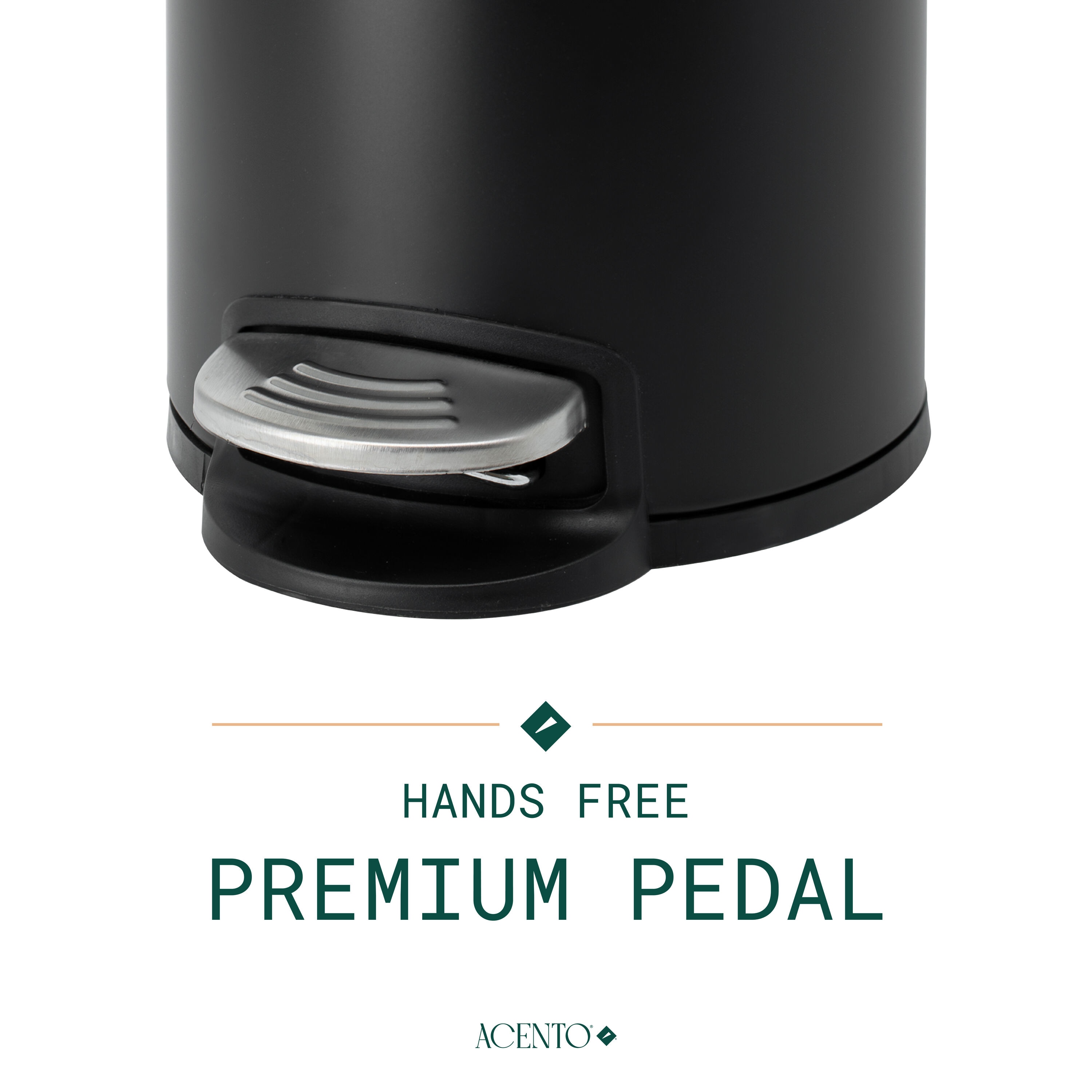 Matte Black Stainless Steel Round Pedal Trash Can