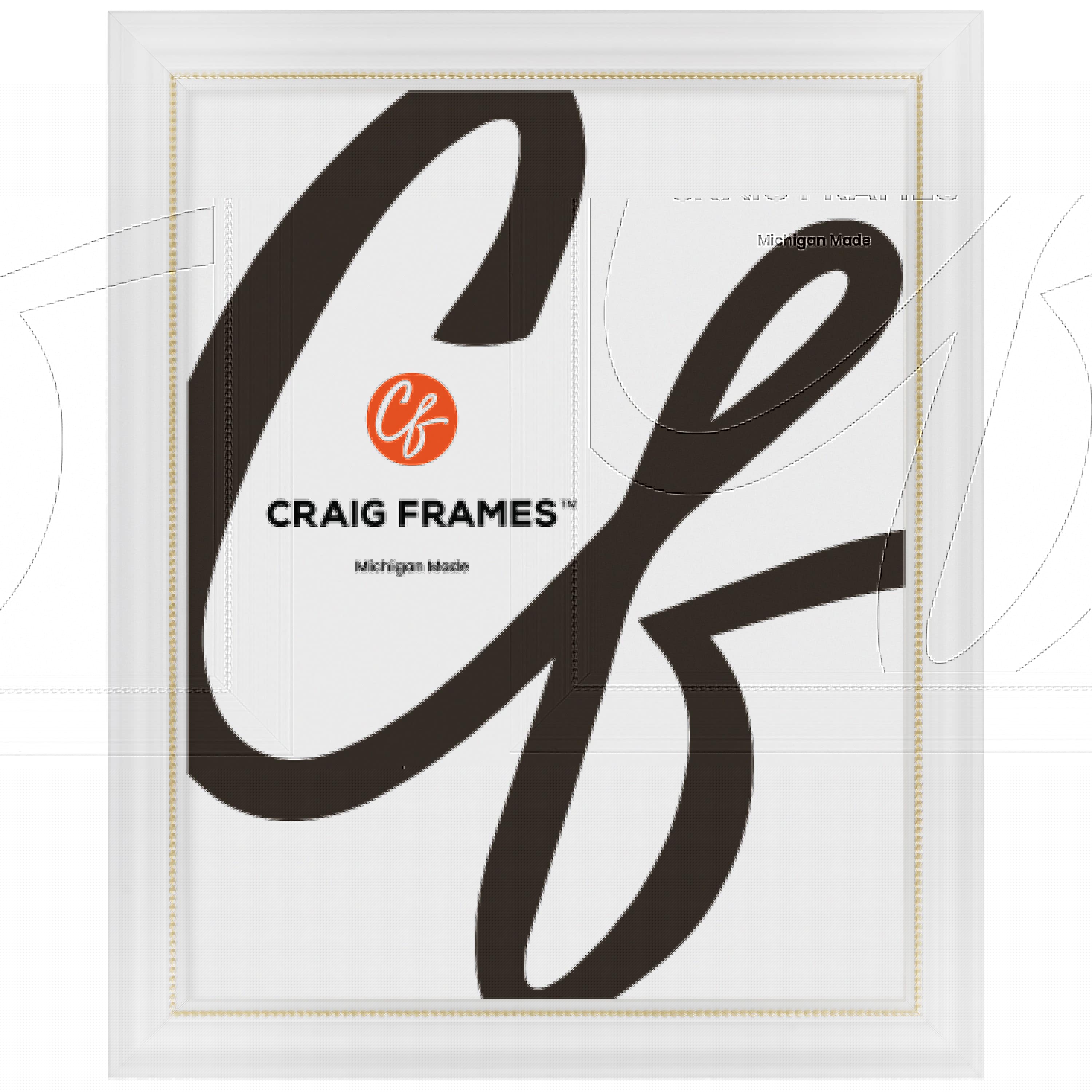 Craig Frames 314WG1824 18x24 Picture Frame White and Gold Stratton Style 314WG 0.75 Inch Wood Moulding Includes Acrylic and Backing Wall Display Frame for Art Posters or Photos