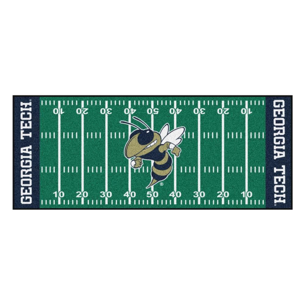 FANMATS 24007 NCAA Field Runner 2 x 6 Green Indoor Stripe Runner Rug