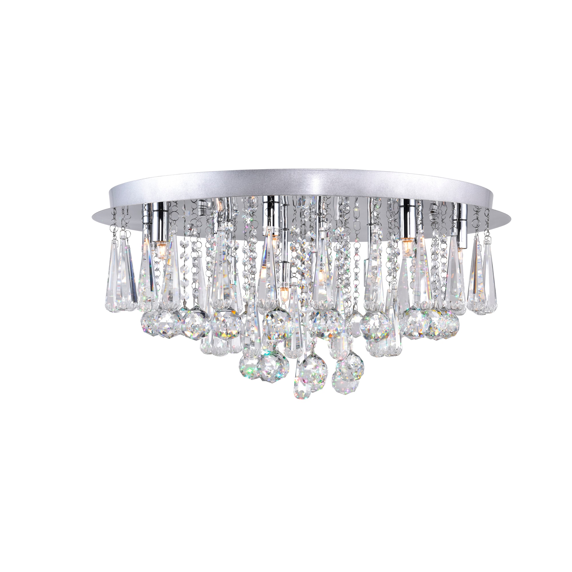 CWI Lighting 5035C24C-R Brianna 12 -Light 24.0-in Chrome Flush Mount Light