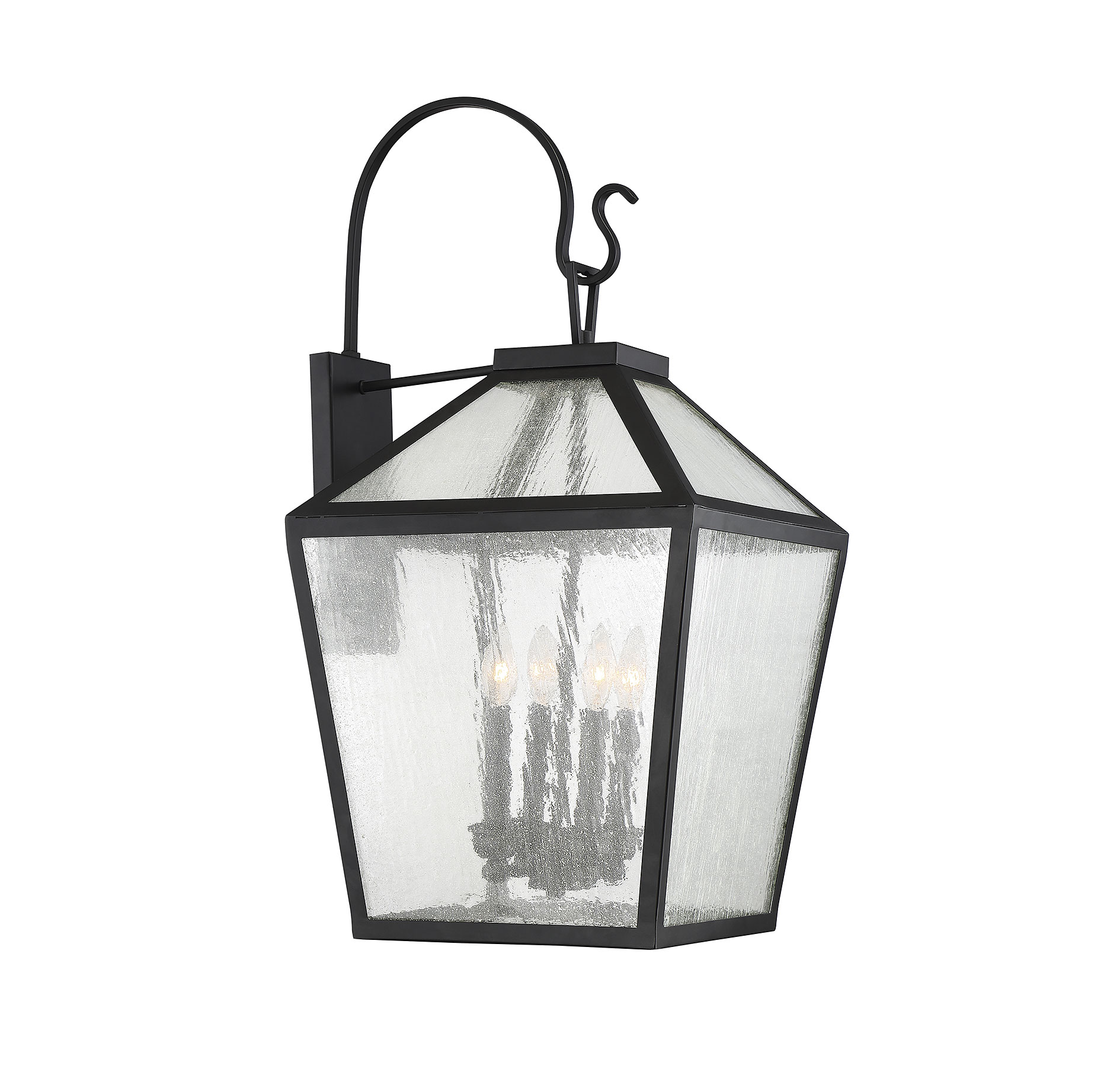 Savoy House 5-102-BK Woodstock 4 -Light 30.5-in H Matte Black Hardwired Outdoor Wall Light