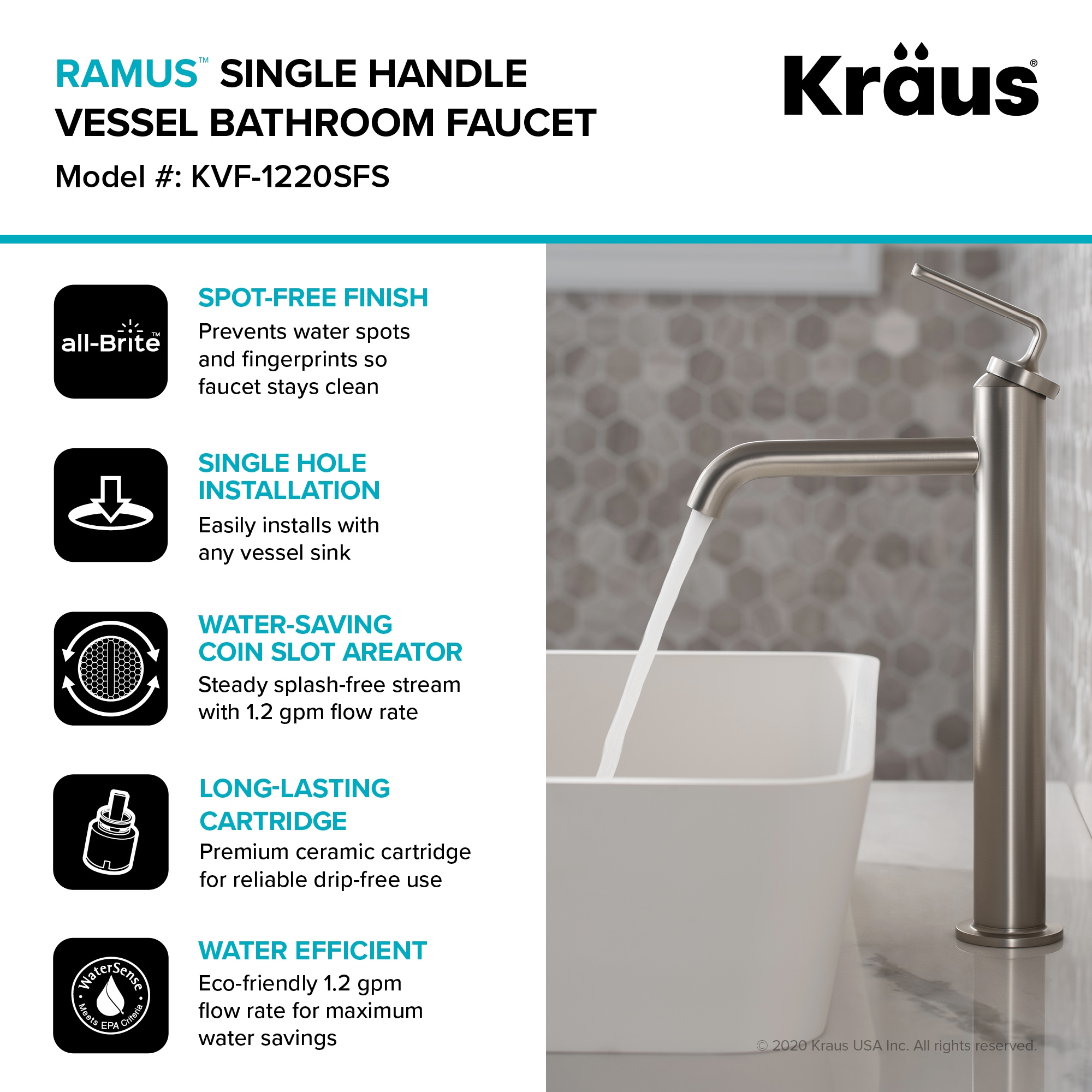 Kraus KVF-1220SFS Lavatory-Faucets - View #6